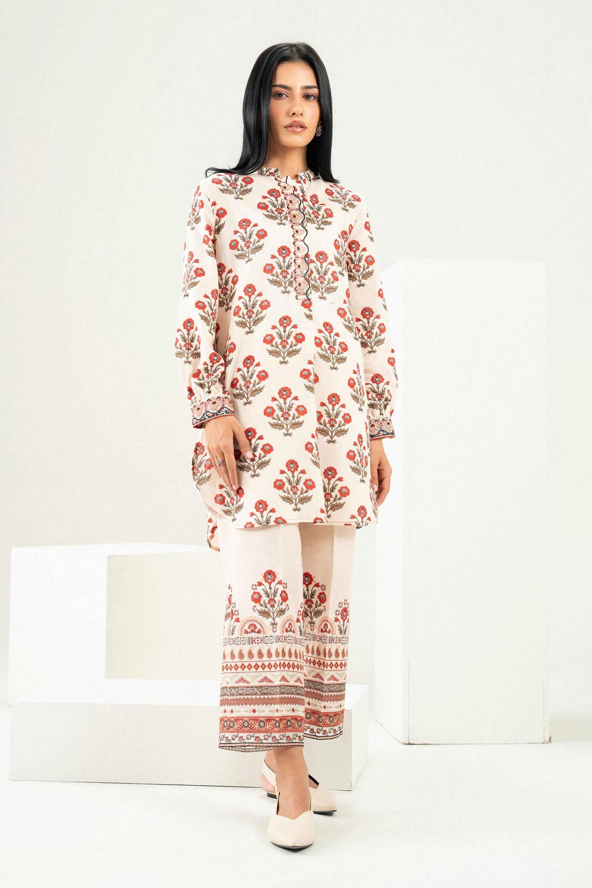 2 Piece - Printed Embroidered Suit - ST2STE-PRET26WV2-45