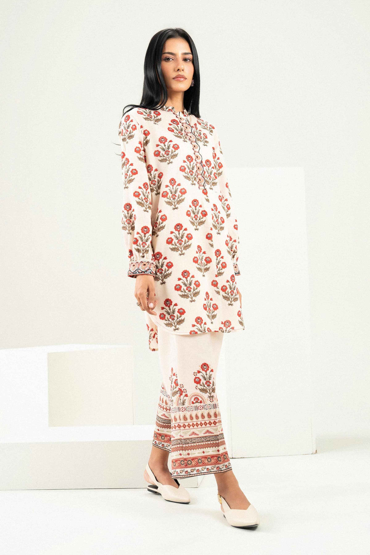2 Piece - Printed Embroidered Suit - ST2STE-PRET26WV2-45