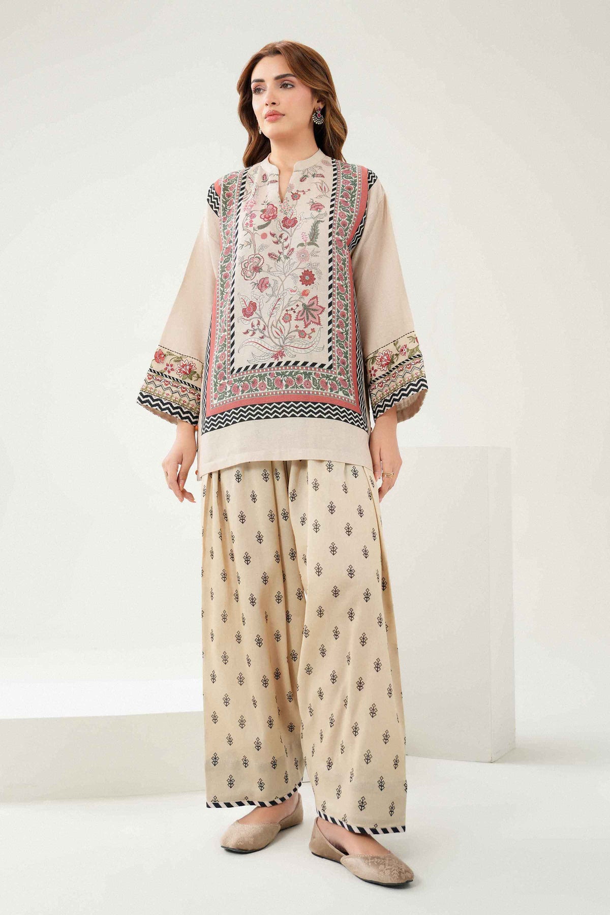 2 Piece - Printed Embroidered Suit - ST2STE-PRET26WV2-50