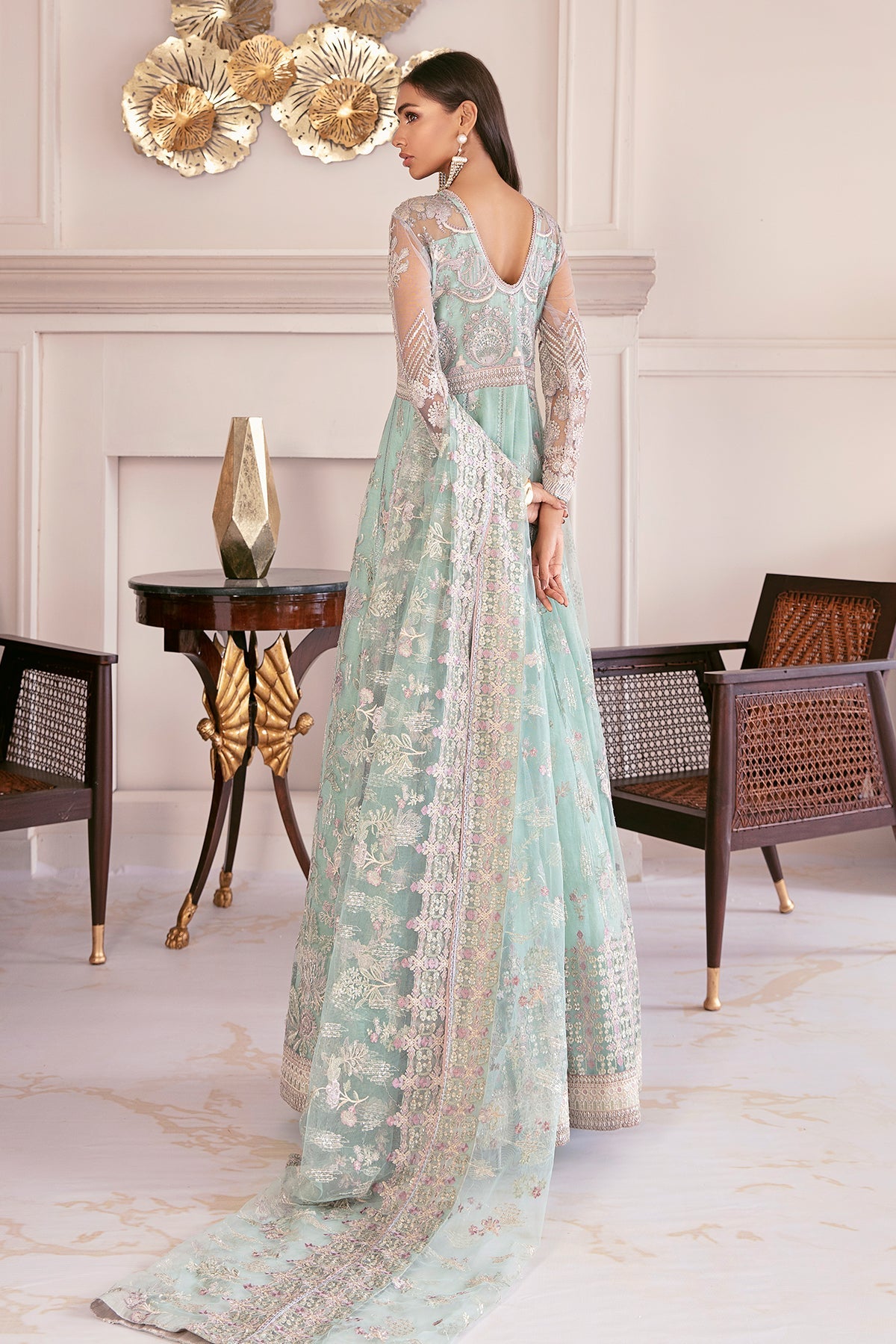 EMBROIDERED NET CH08-10 UNSTITCHED