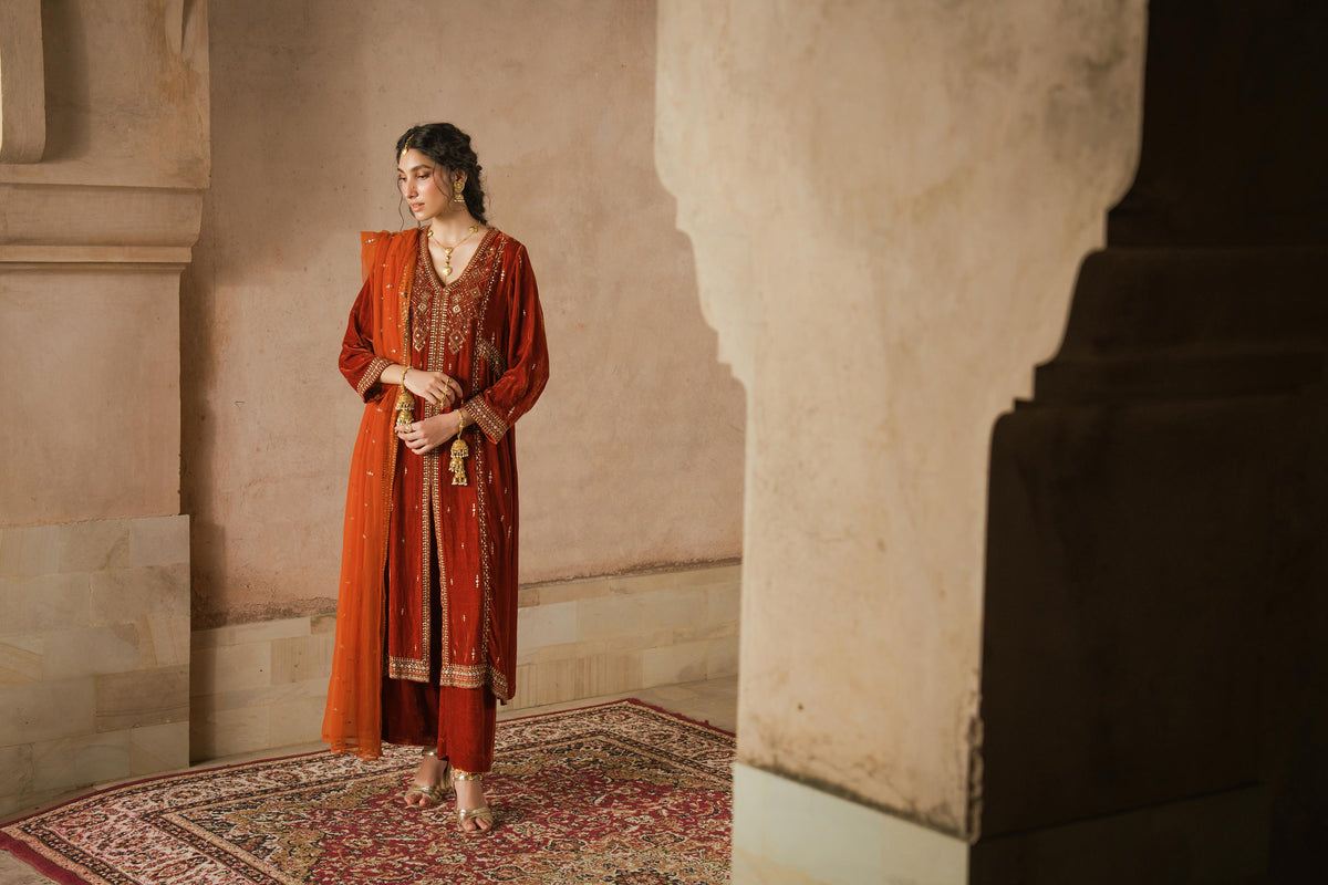 3 PIECE - EMBROIDERED SUIT - ST3PE-LUXE26WV1-21