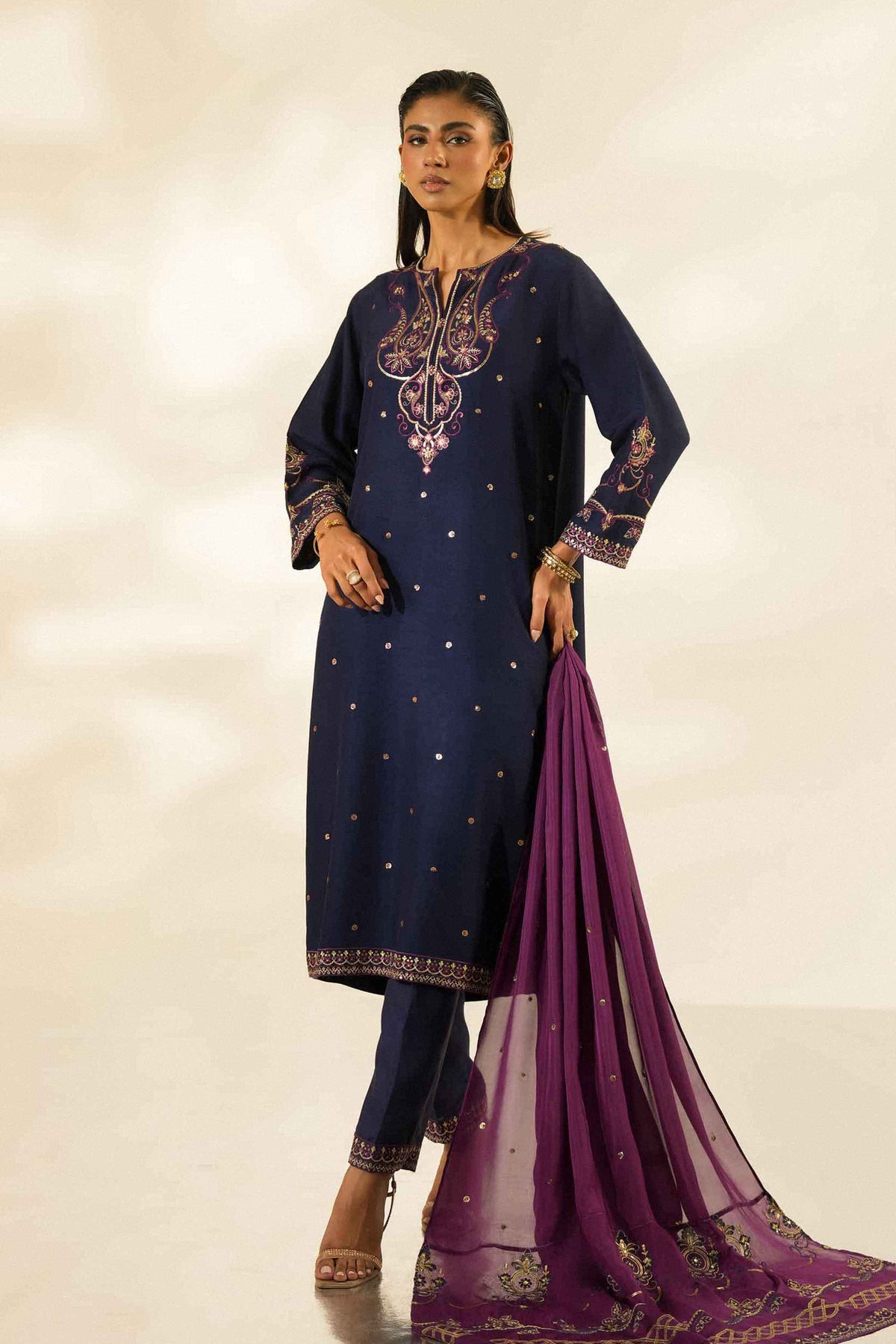 3 Piece - Embroidered Suit - ST3PE-LUXE26WV2-25