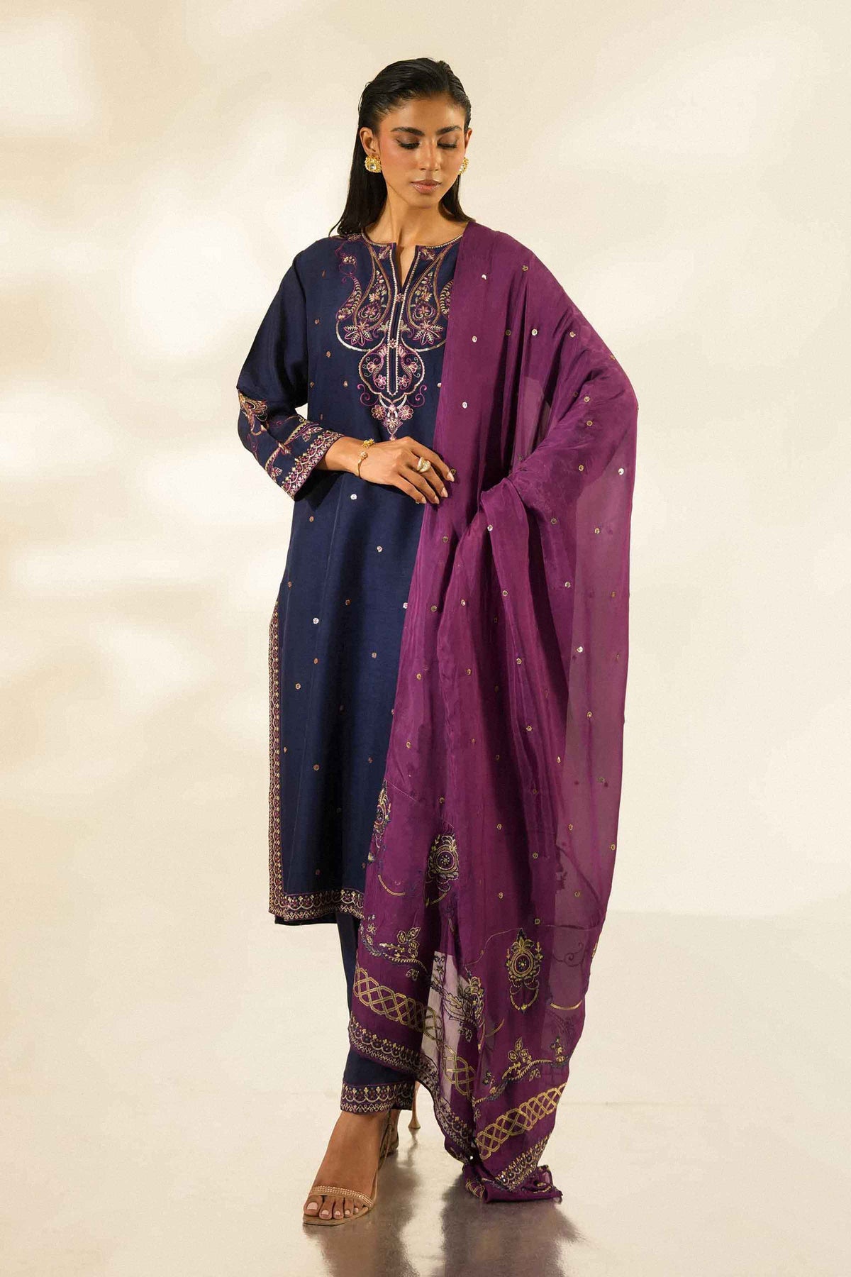 3 Piece - Embroidered Suit - ST3PE-LUXE26WV2-25