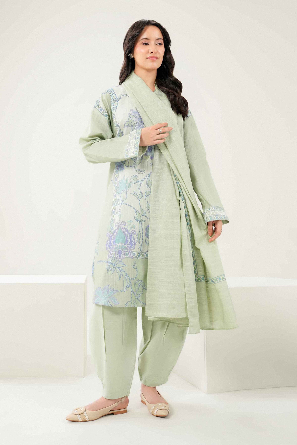 3 Piece - Printed Embroidered Suit - ST3PE-PRET26WV1-1