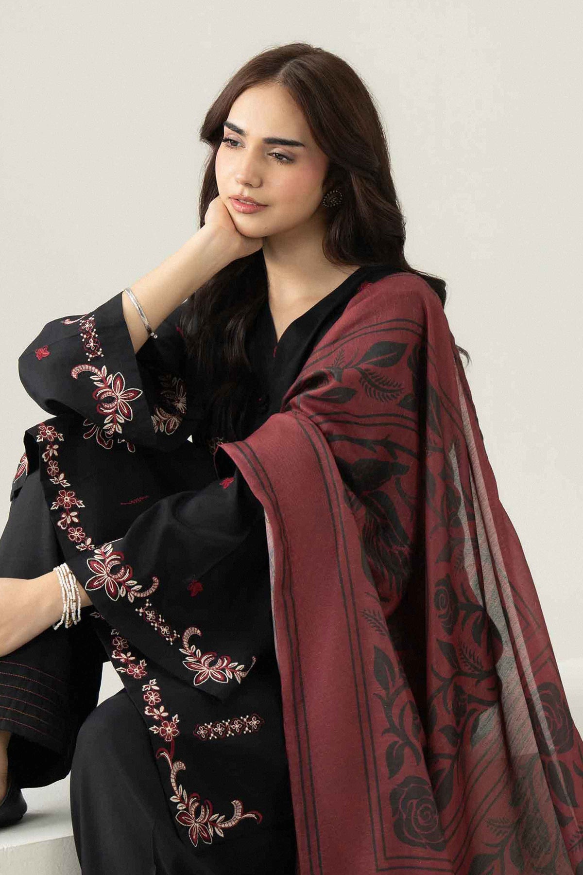 3 PIECE - PRINTED EMBROIDERED SUIT - ST3PE-PRET26WV1-12