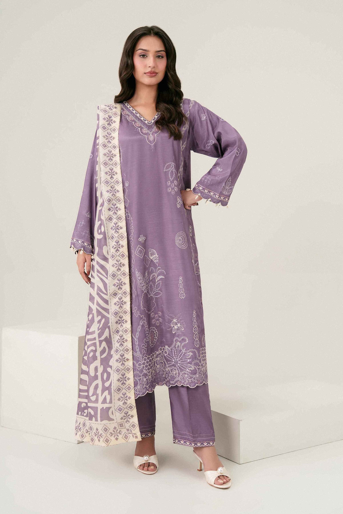 3 PIECE - PRINTED EMBROIDERED SUIT - ST3PE-PRET26WV1-15