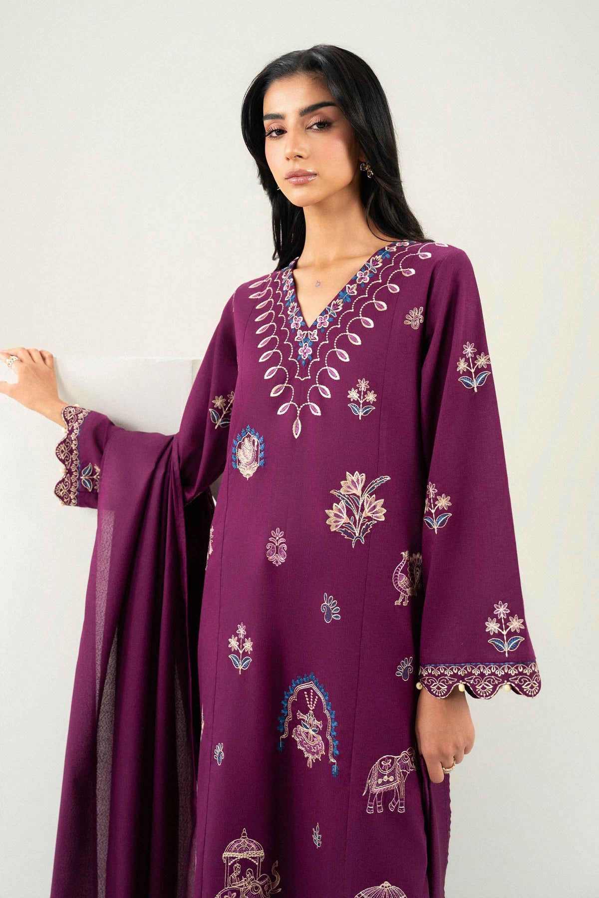 3 Piece - Embroidered Suit - ST3PE-PRET26WV1-20