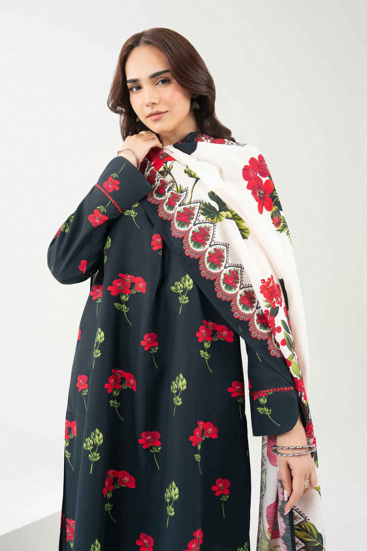 3 Piece - Printed Embroidered Suit - ST3PE-PRET26WV1-29
