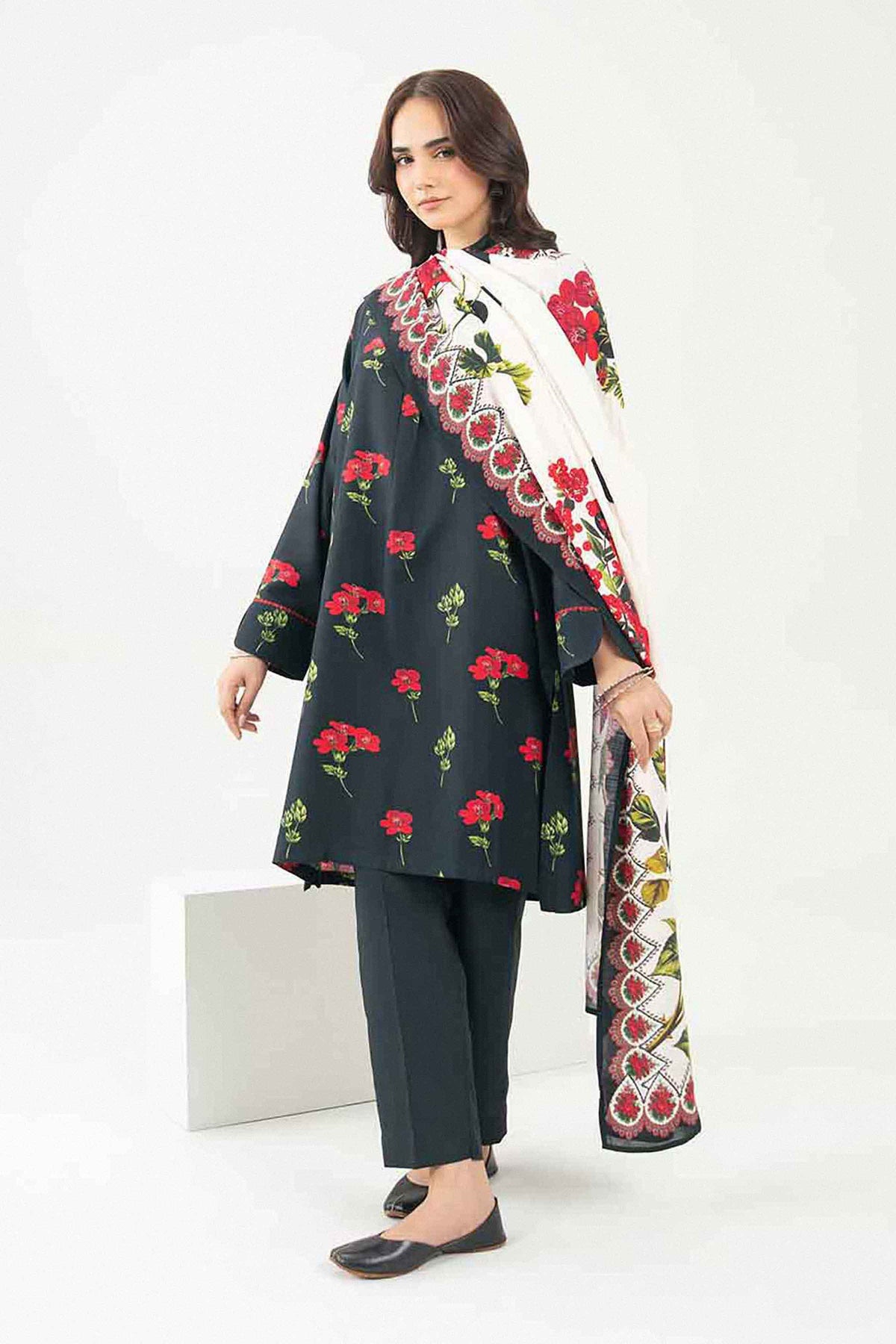3 Piece - Printed Embroidered Suit - ST3PE-PRET26WV1-29