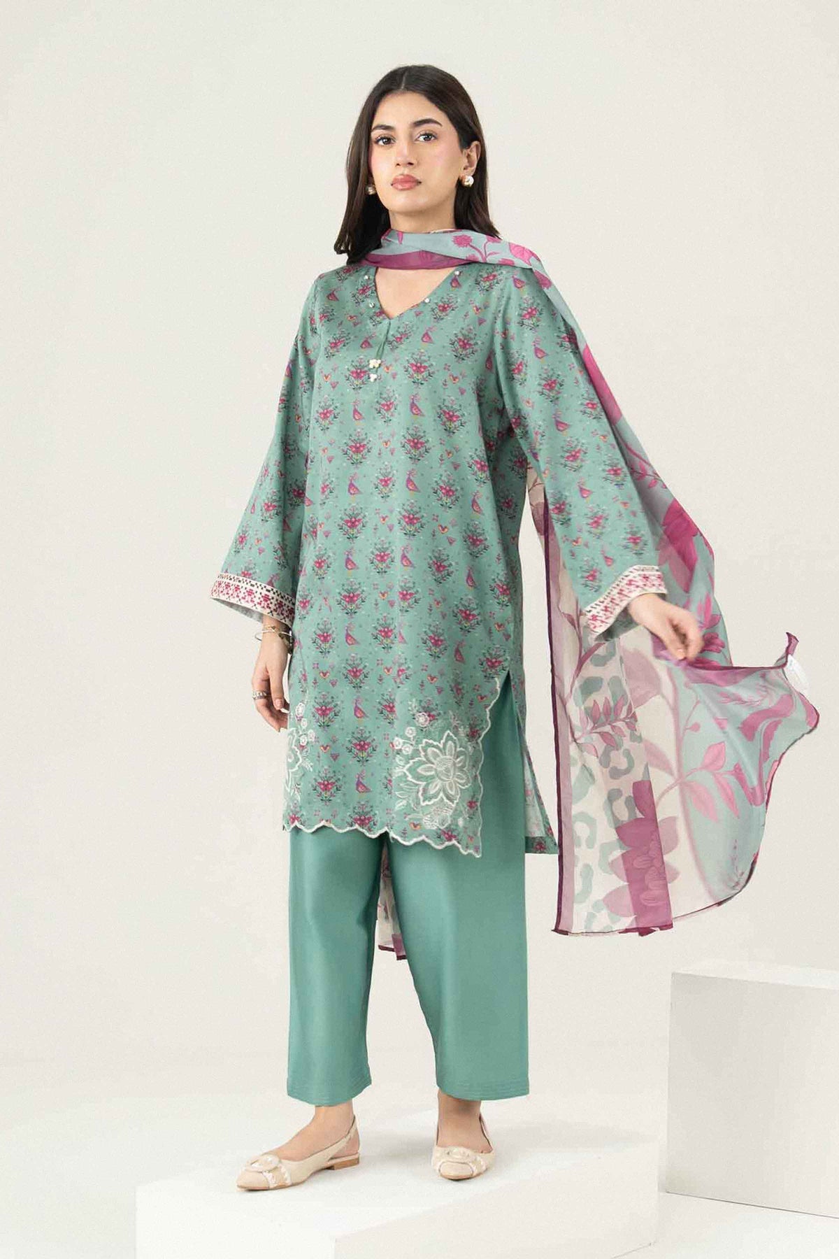 3 PIECE - PRINTED EMBROIDERED SUIT - ST3PE-PRET26WV2-25