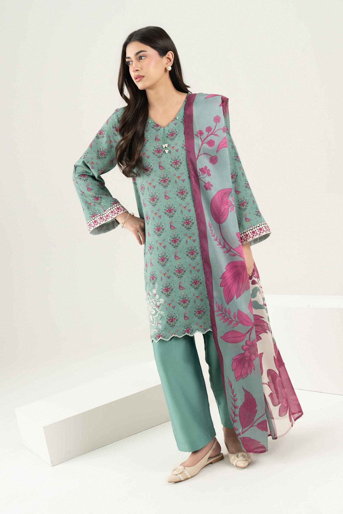 3 PIECE - PRINTED EMBROIDERED SUIT - ST3PE-PRET26WV2-25