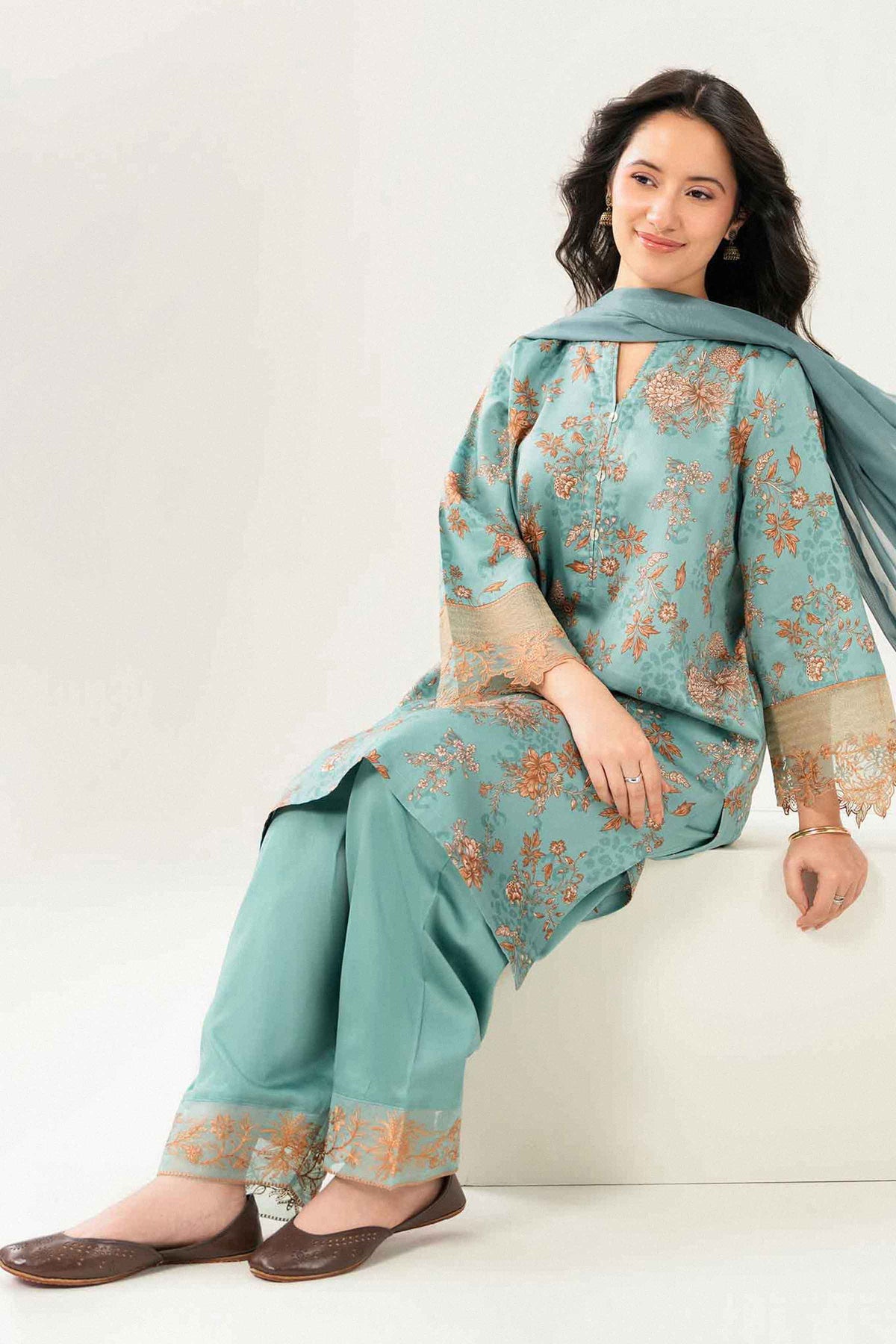 3 Piece - Printed Embroidered Suit - ST3PE-PRET26WV2-28