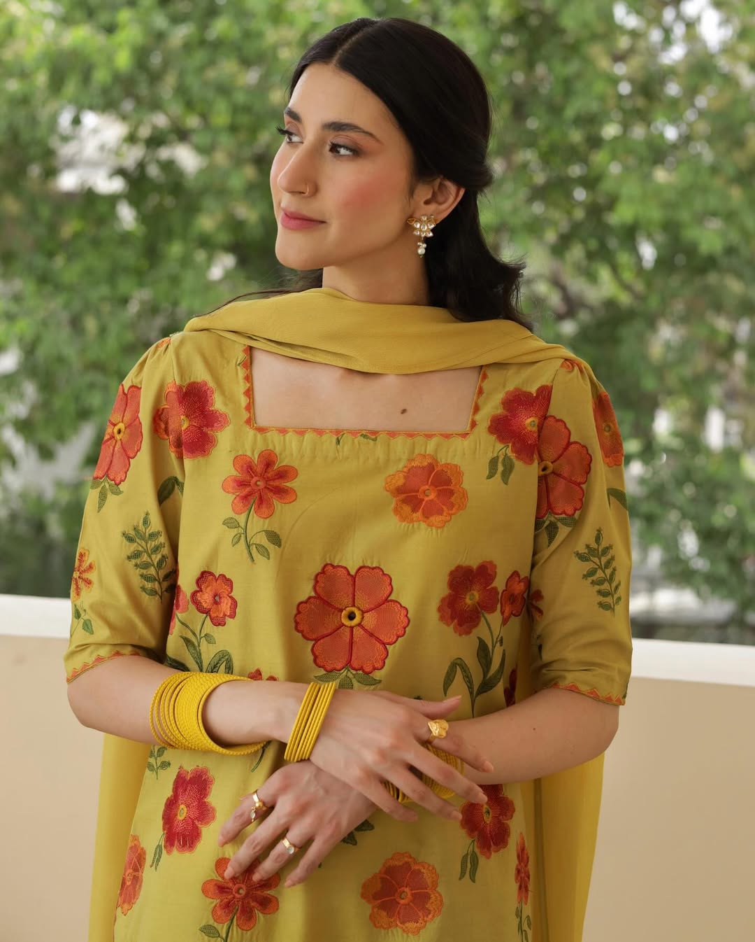 Zard Bahaar Mustard Yellow Suit | Farshi Shalwar 3 Piece Dress