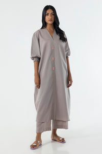 Stitched Grey Printed Shirt + Culotte