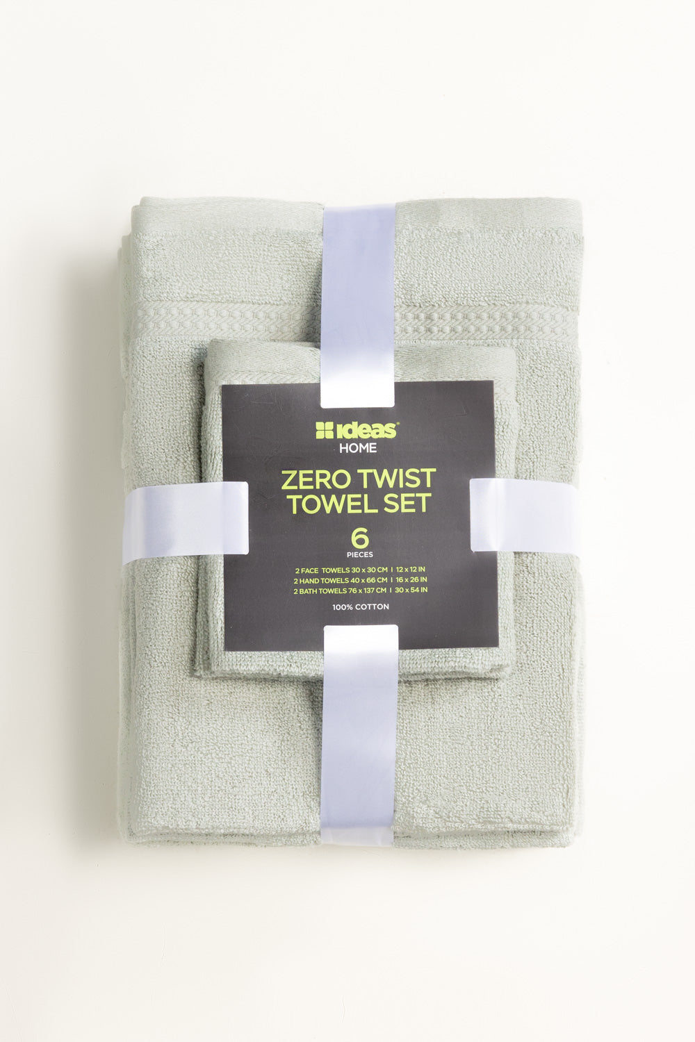 Sage Green 6Pc Zero Twist Towel Set