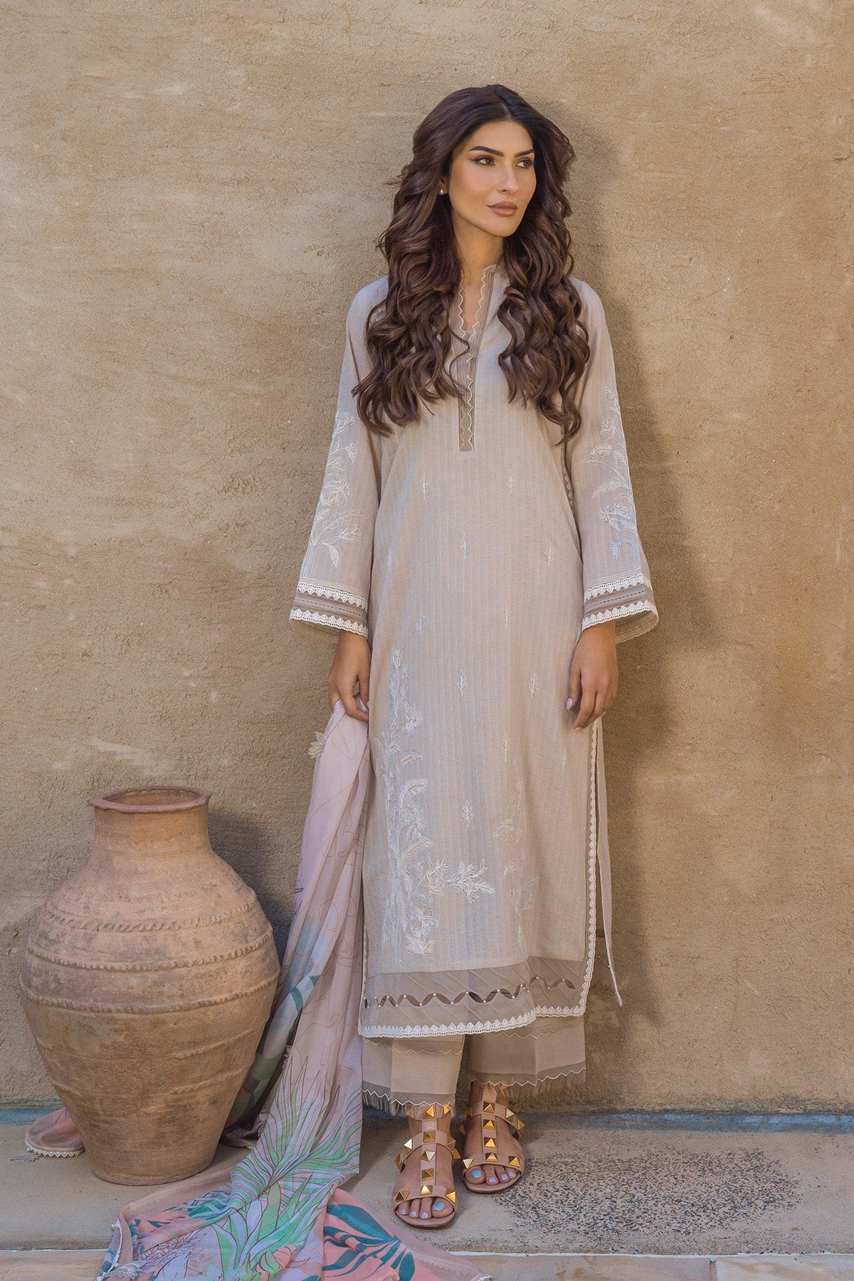 Textured Lawn 3 Piece (Embroidered)