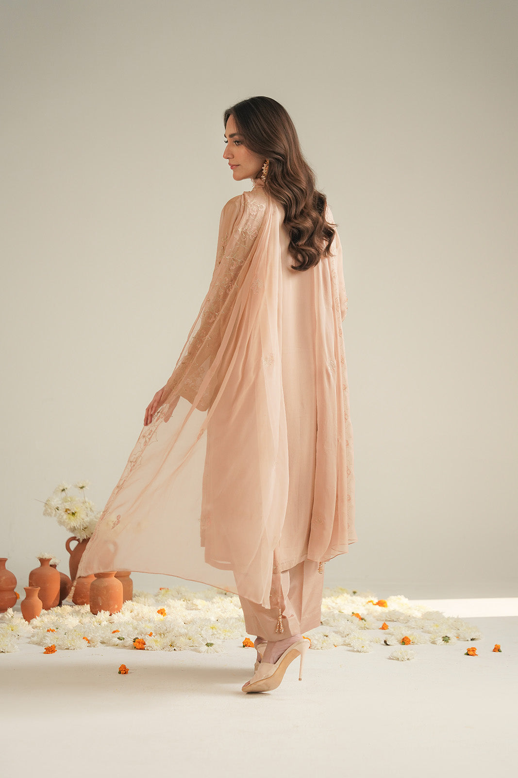 3 Piece Chiffon Embroidered Unstitched Suit (UF0036)