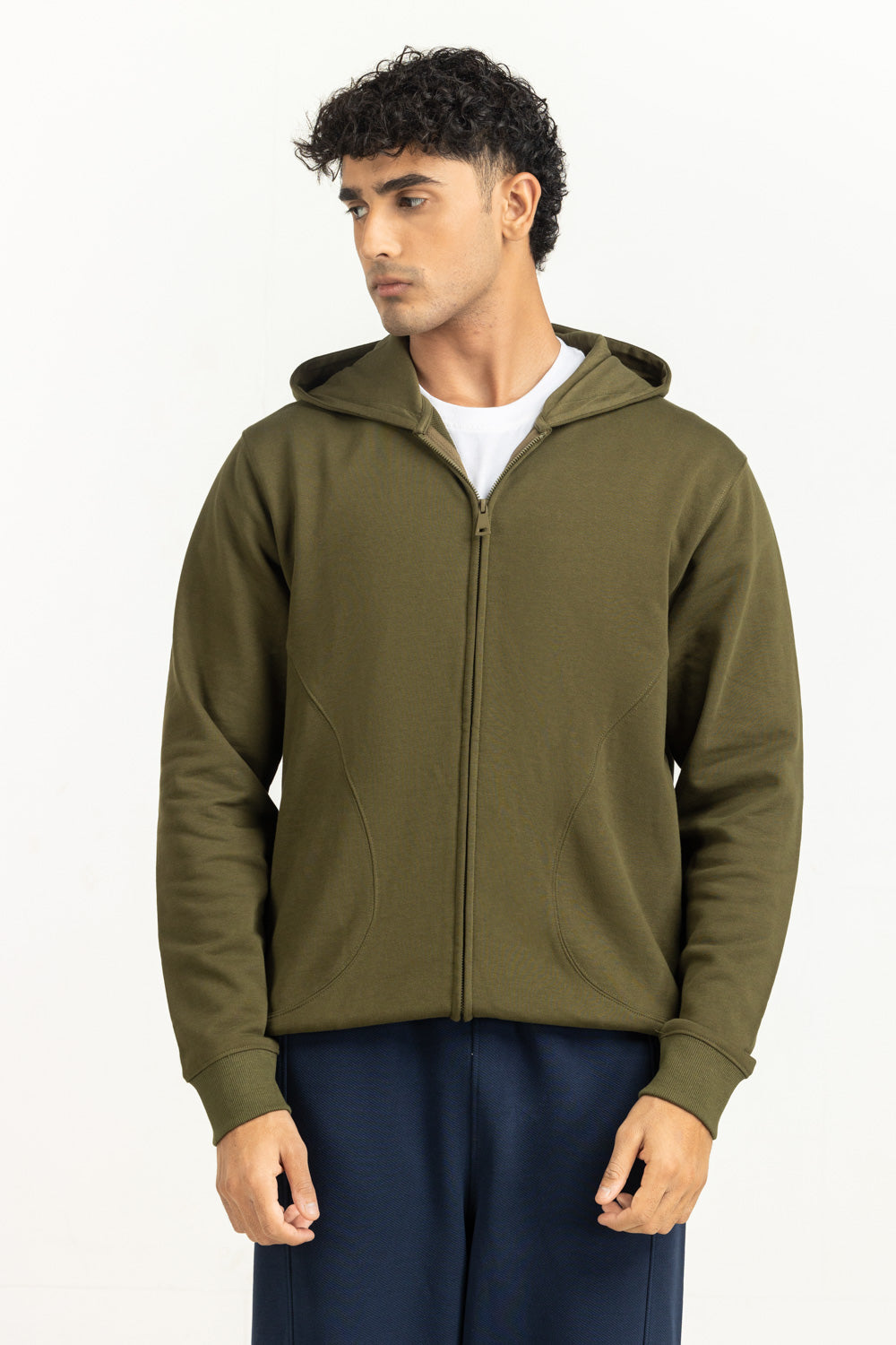 Regular Fit Hooded Zipper