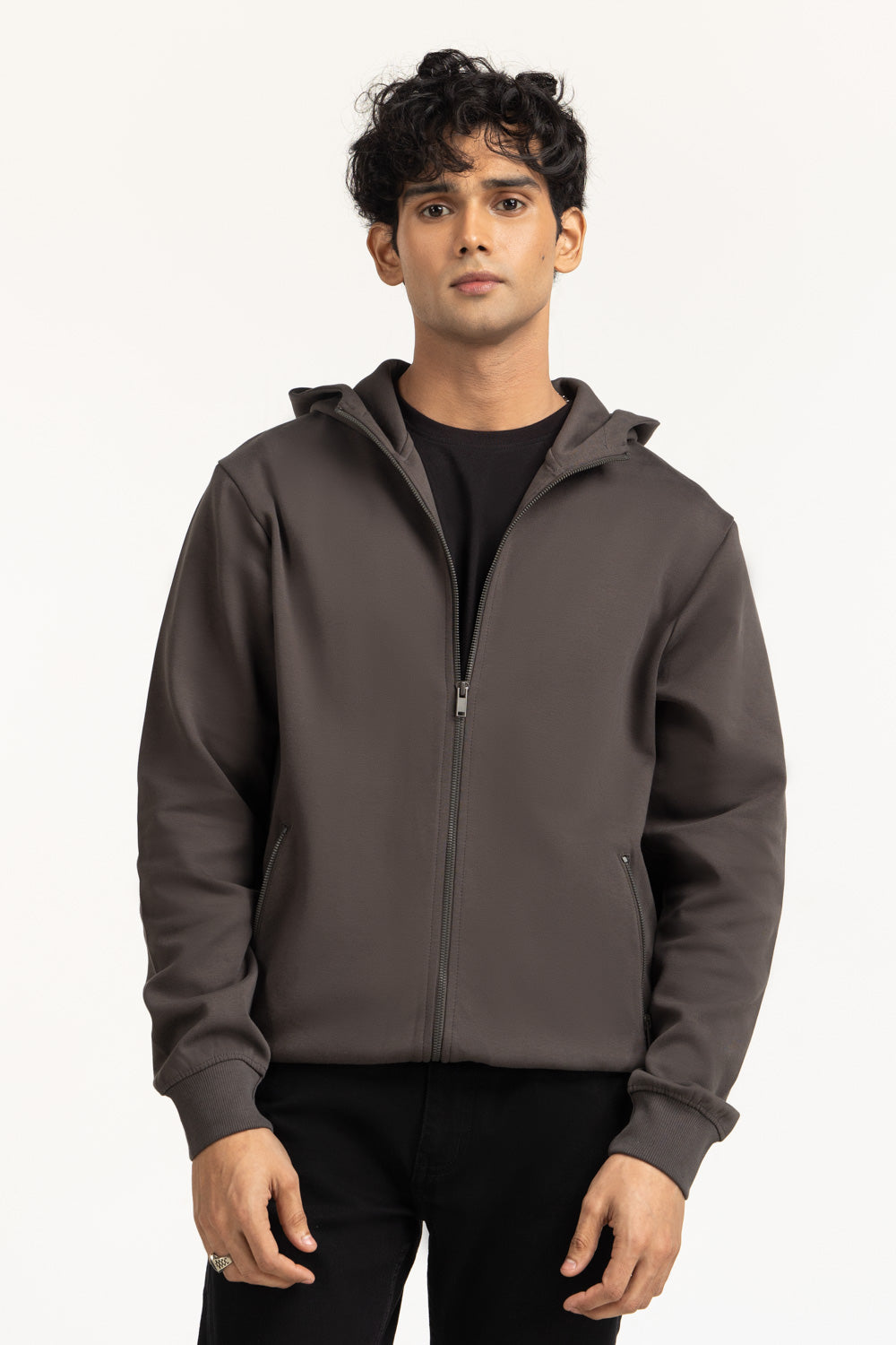 Regular Fit Hooded Zipper