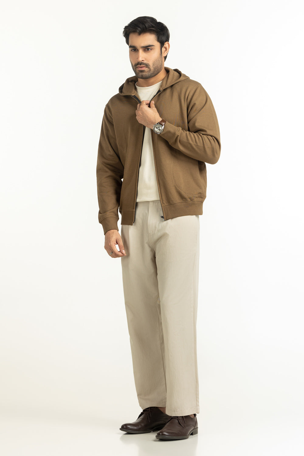 Regular Fit Hooded Zipper