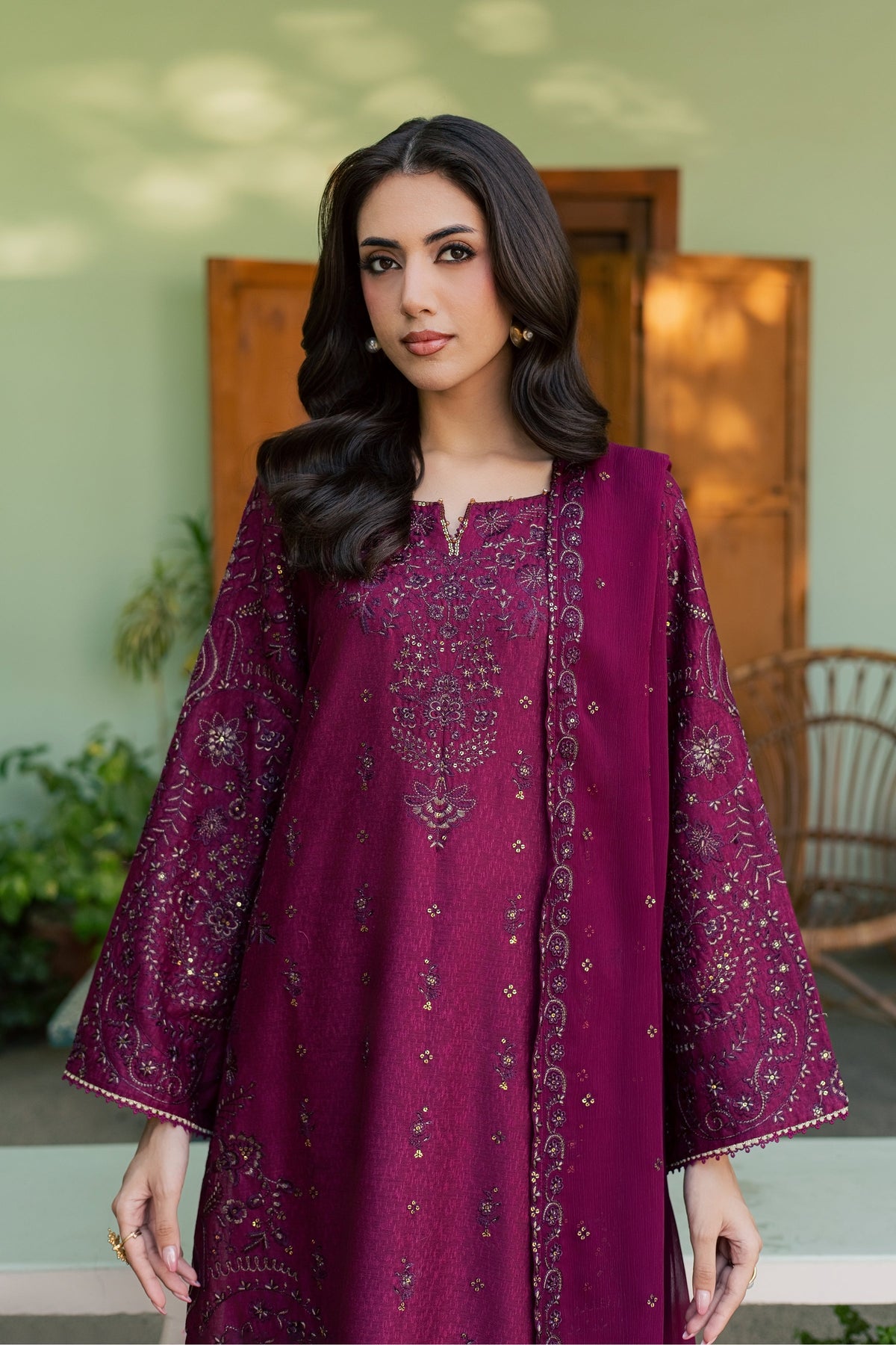 Scotland 3Pc - Embroidered Karandi Pret