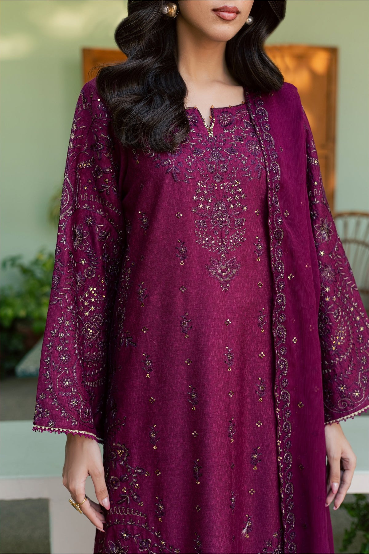 Scotland 3Pc - Embroidered Karandi Pret