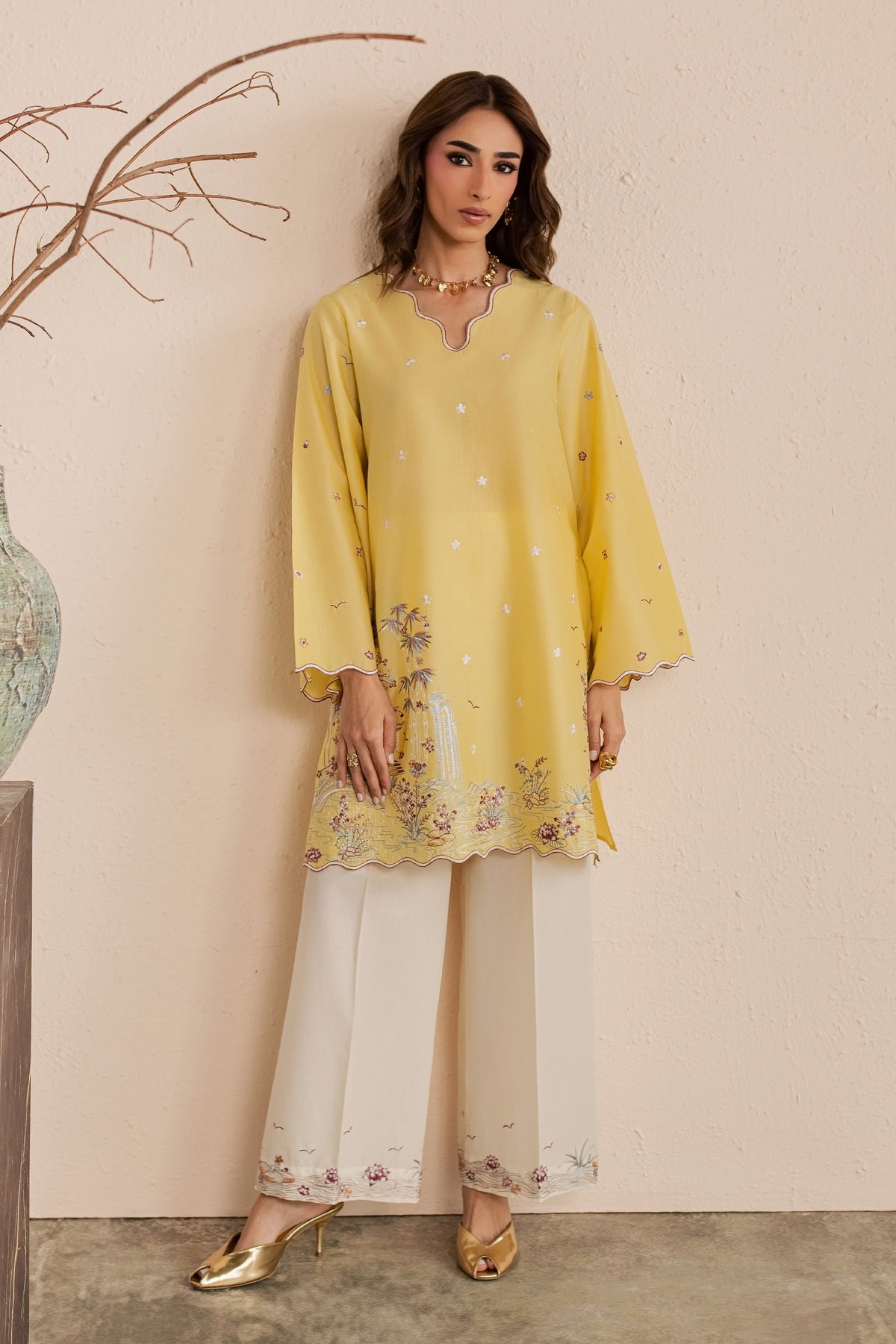 Second Spring 2Pc - Embroidered Lawn Dress