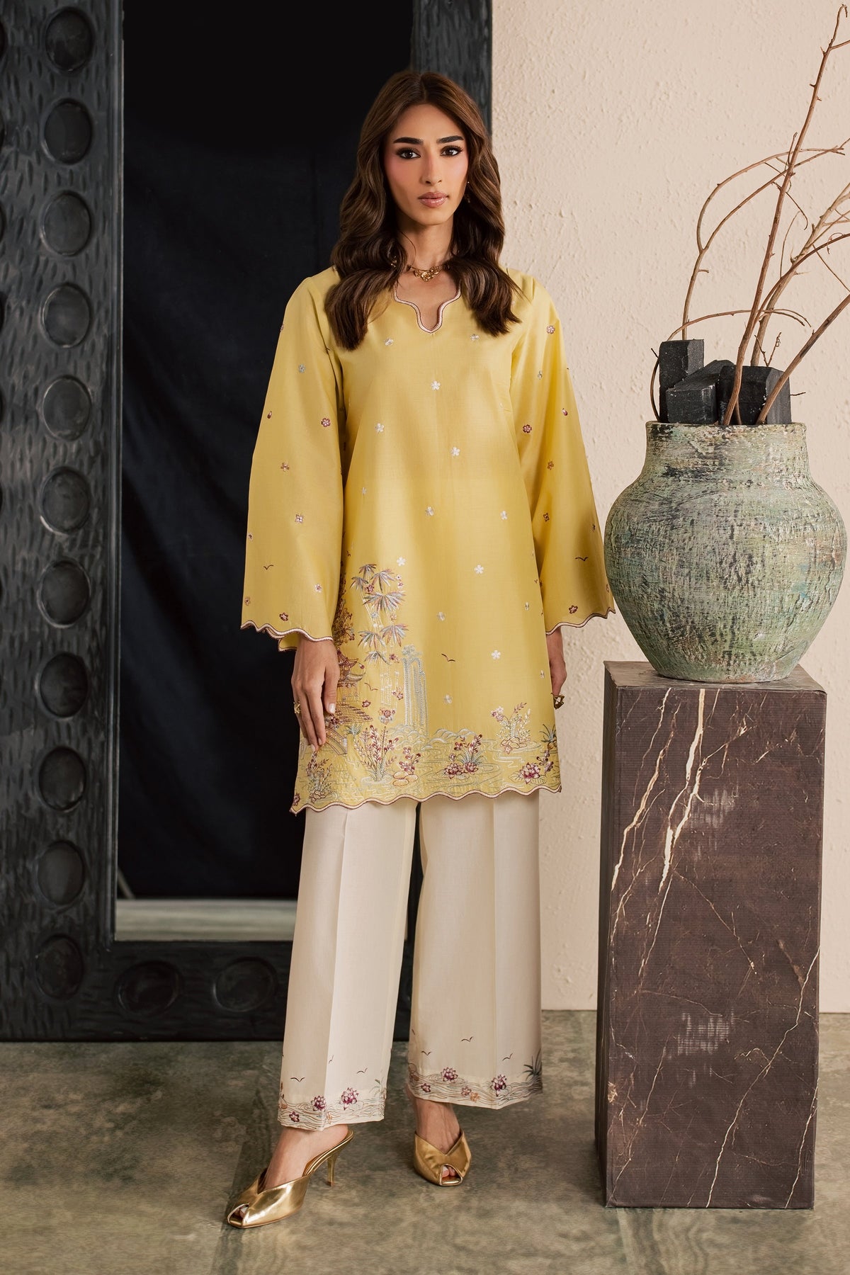 Second Spring 2Pc - Embroidered Lawn Dress