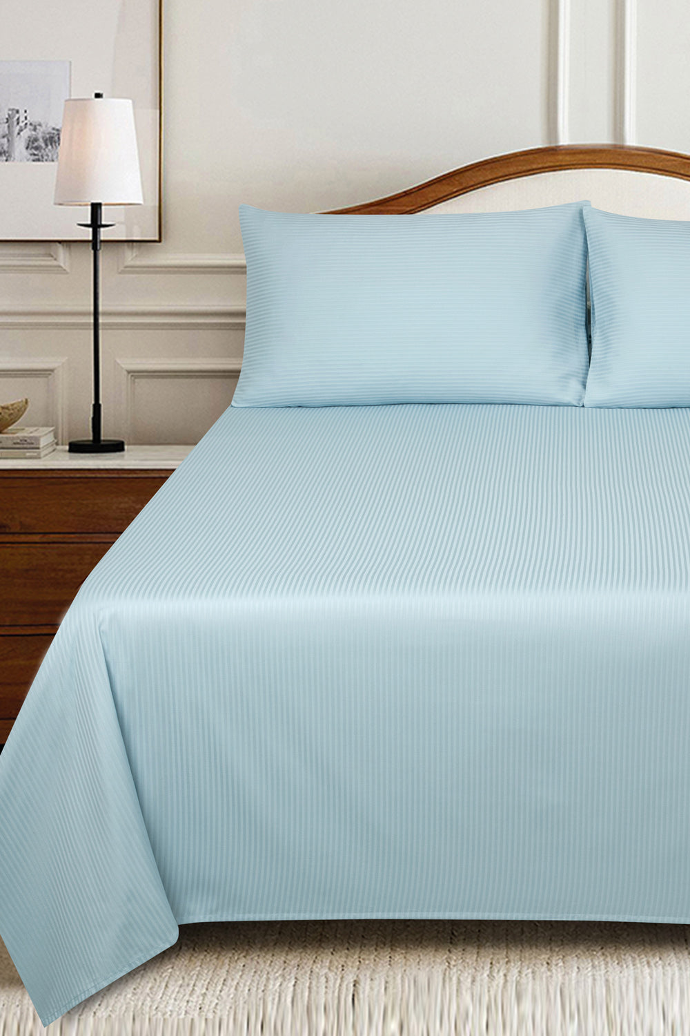 Skyride Stripe Satin Bed Sheet Set