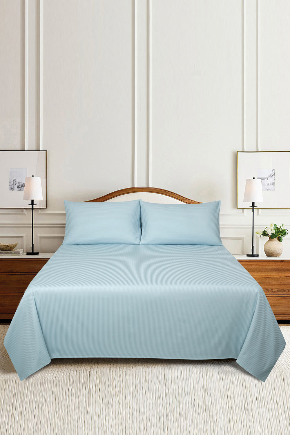 Skyride Stripe Satin Bed Sheet Set