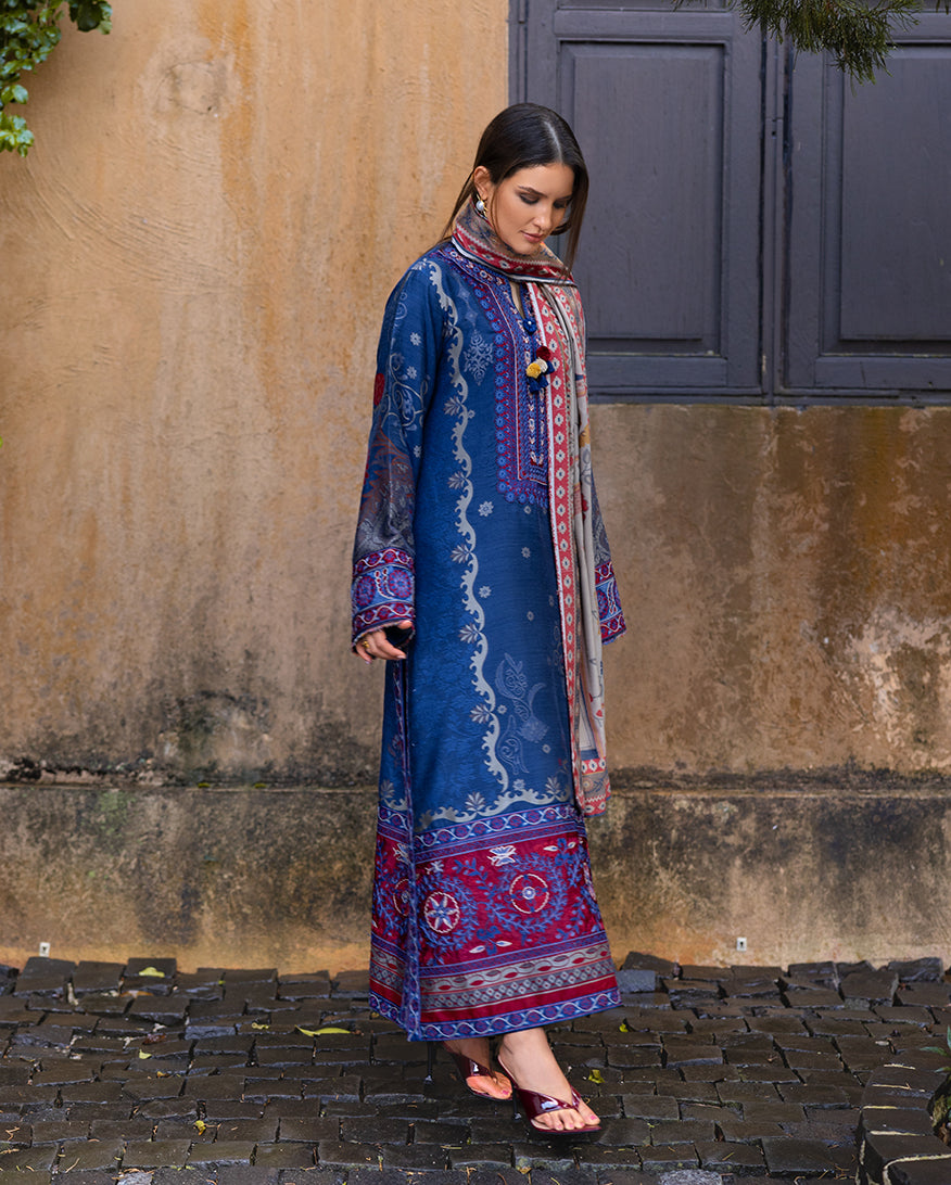 3 Piece - Printed Cotton Suit