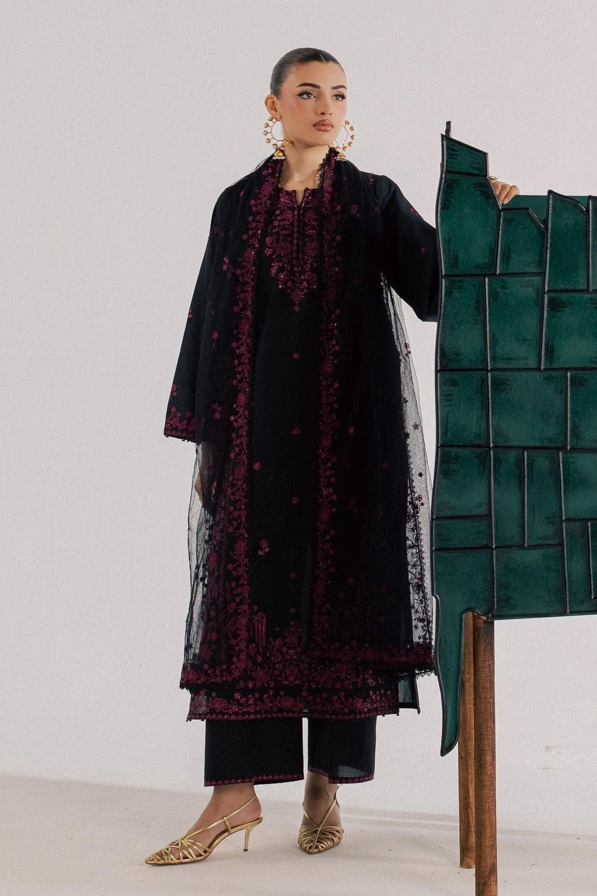 Surkh Saaya 3Pc - Luxury Embroidered Lawn