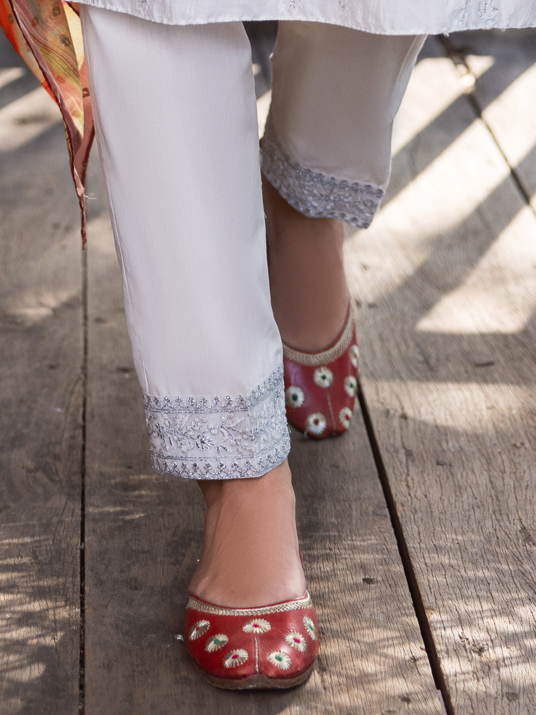 Off White Cambric Trousers - ALP-T-1834