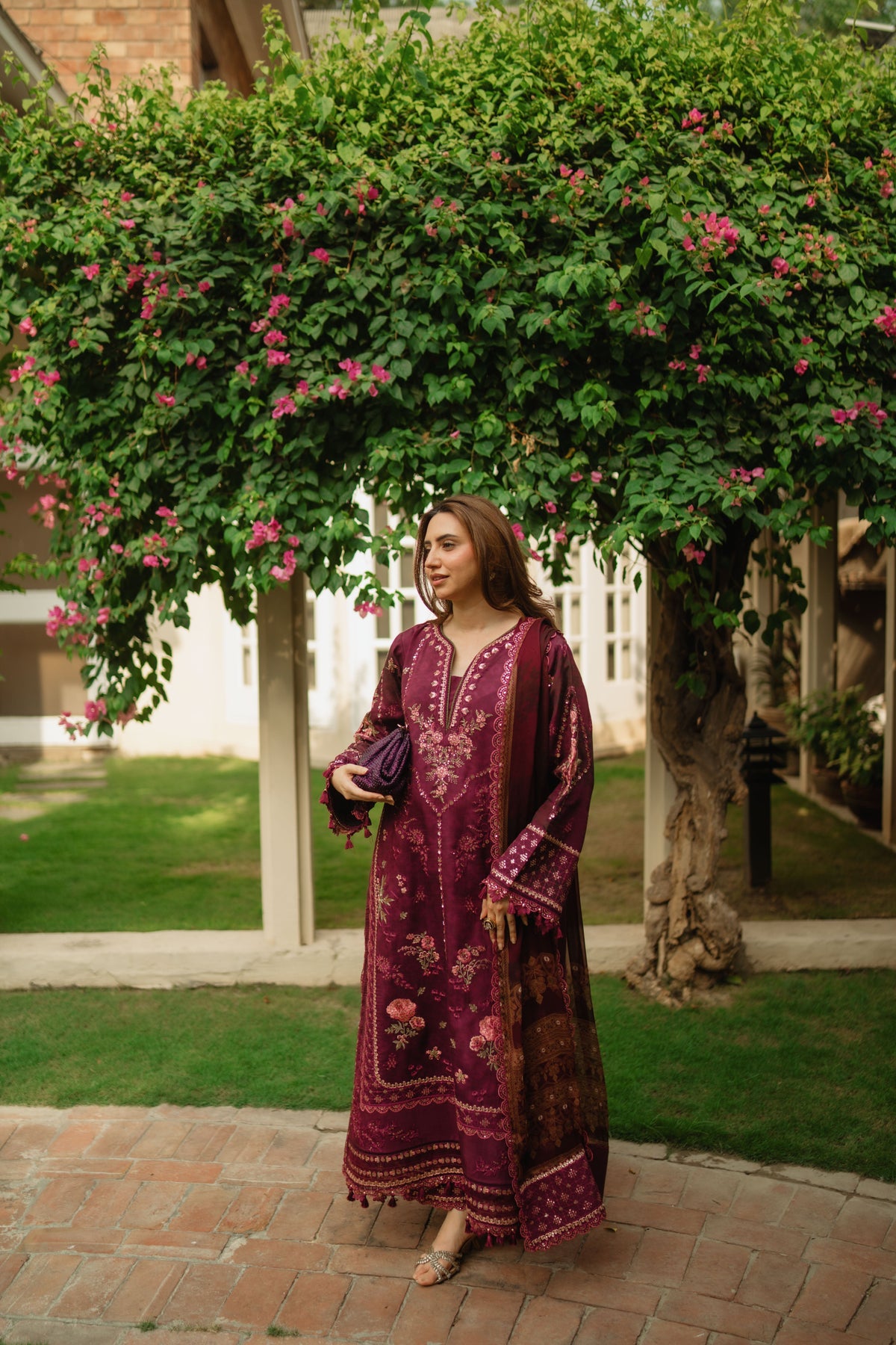 Aneelas Raw Silk Print Emb Semi Formal 3pc [FC-31] [Dispatch Time 2 Months]