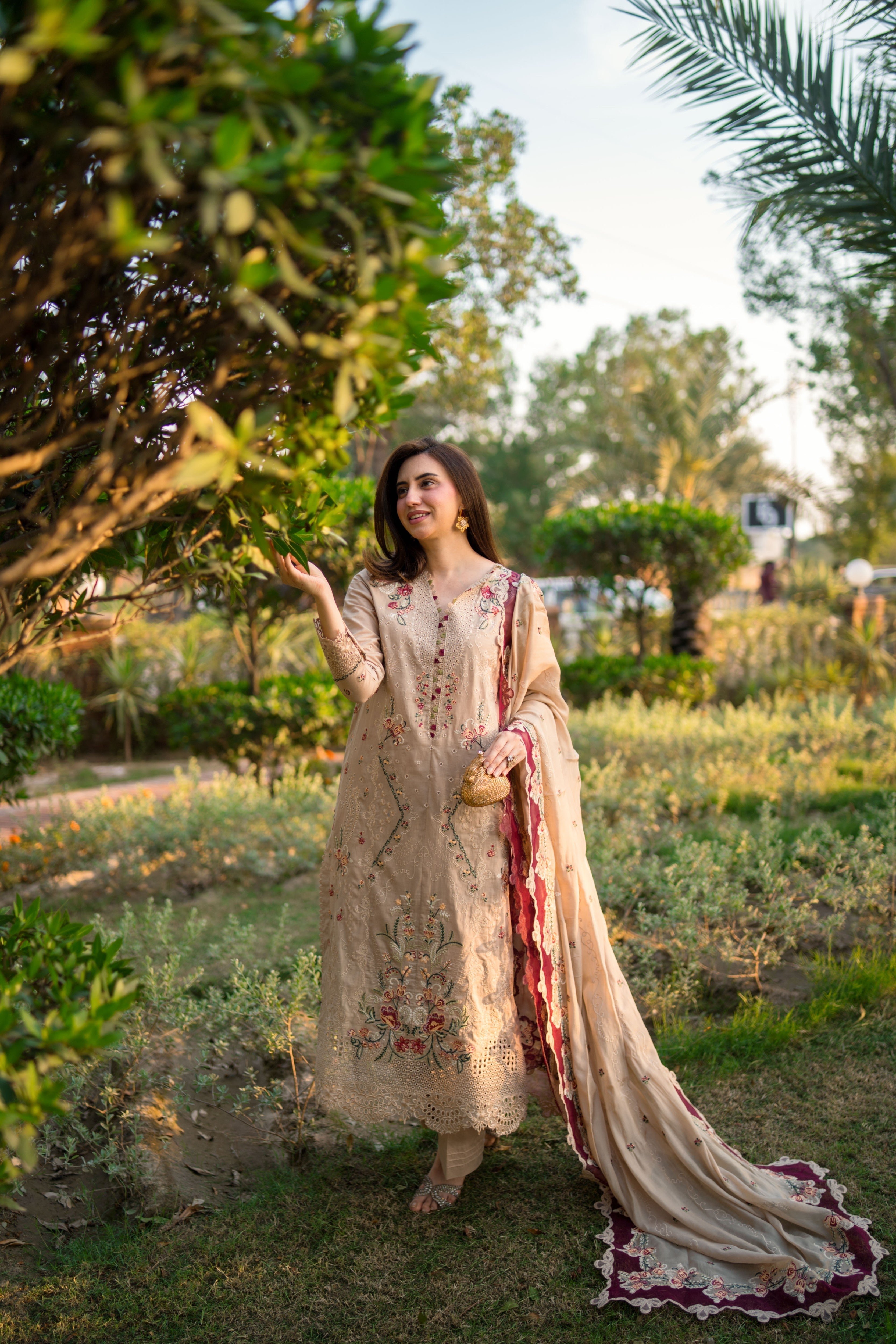 Aneelas Lawn Emb 3pc Silk Duppata [LUX-26-51] [Dispatch Time 2.5 Months]