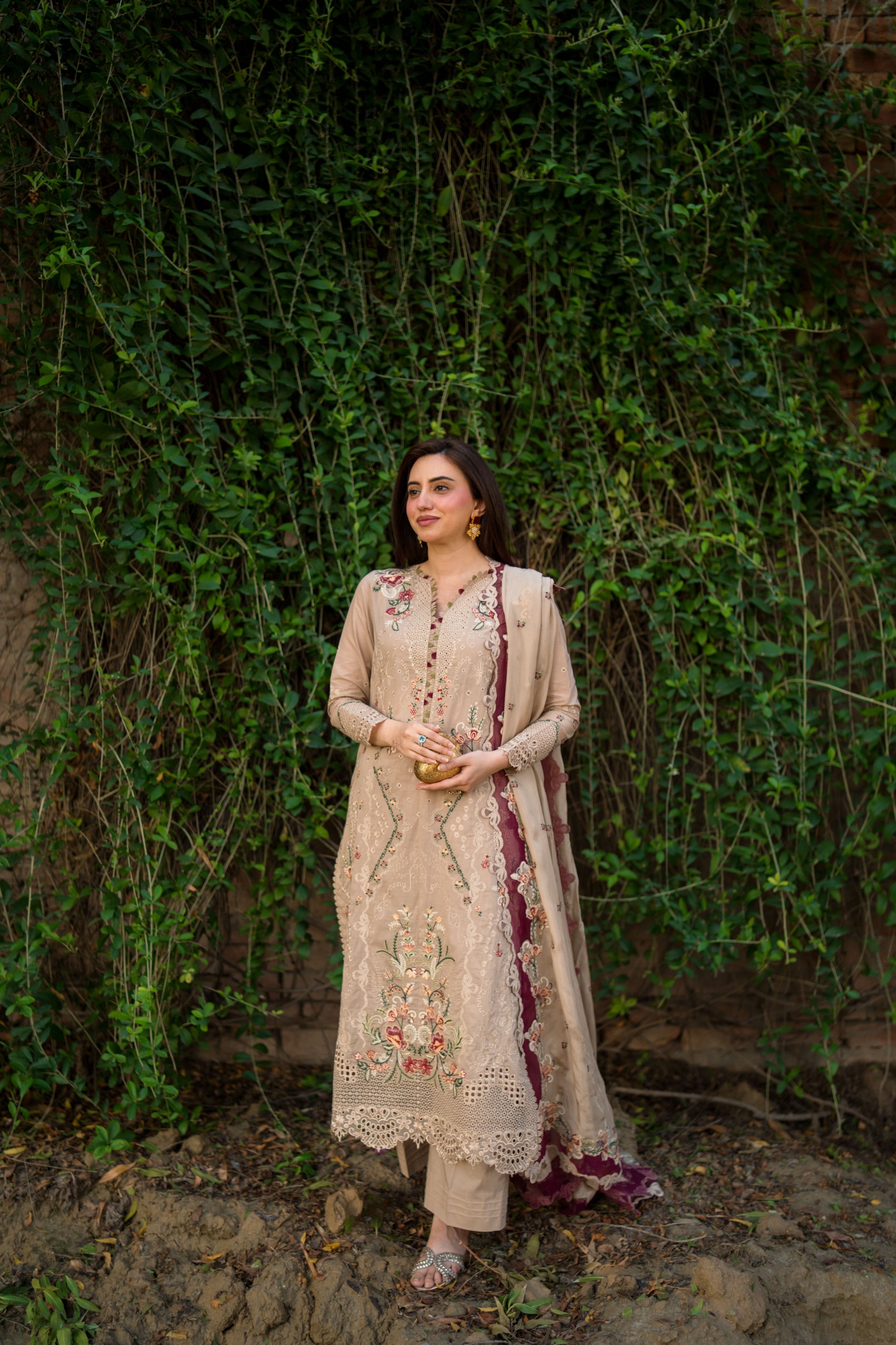 Aneelas Lawn Emb 3pc Silk Duppata [LUX-26-51] [Dispatch Time 2.5 Months]