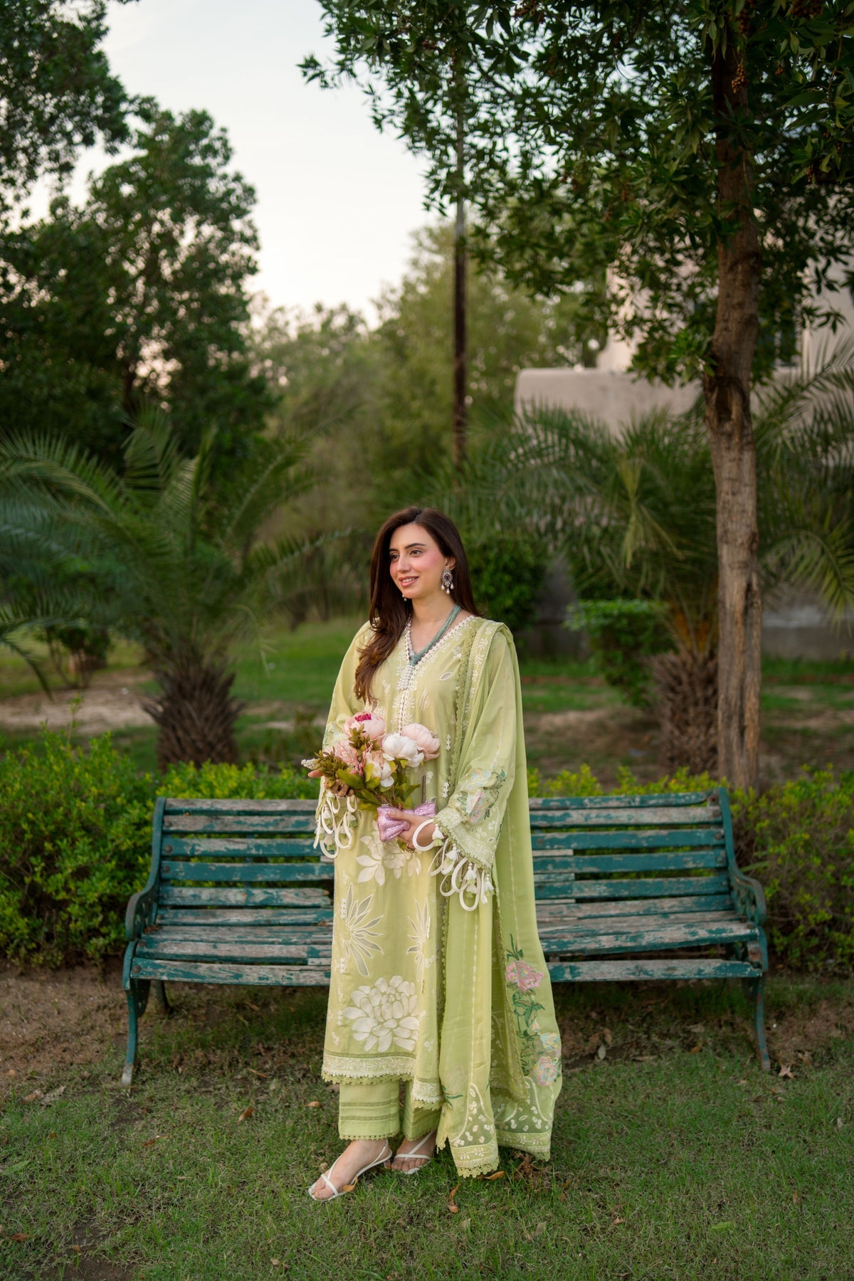 Aneelas Luxury Lawn Emb 3pc Chiffon Duppata [LUX-26-55-A] [Dispatch Time 2.5 Months]