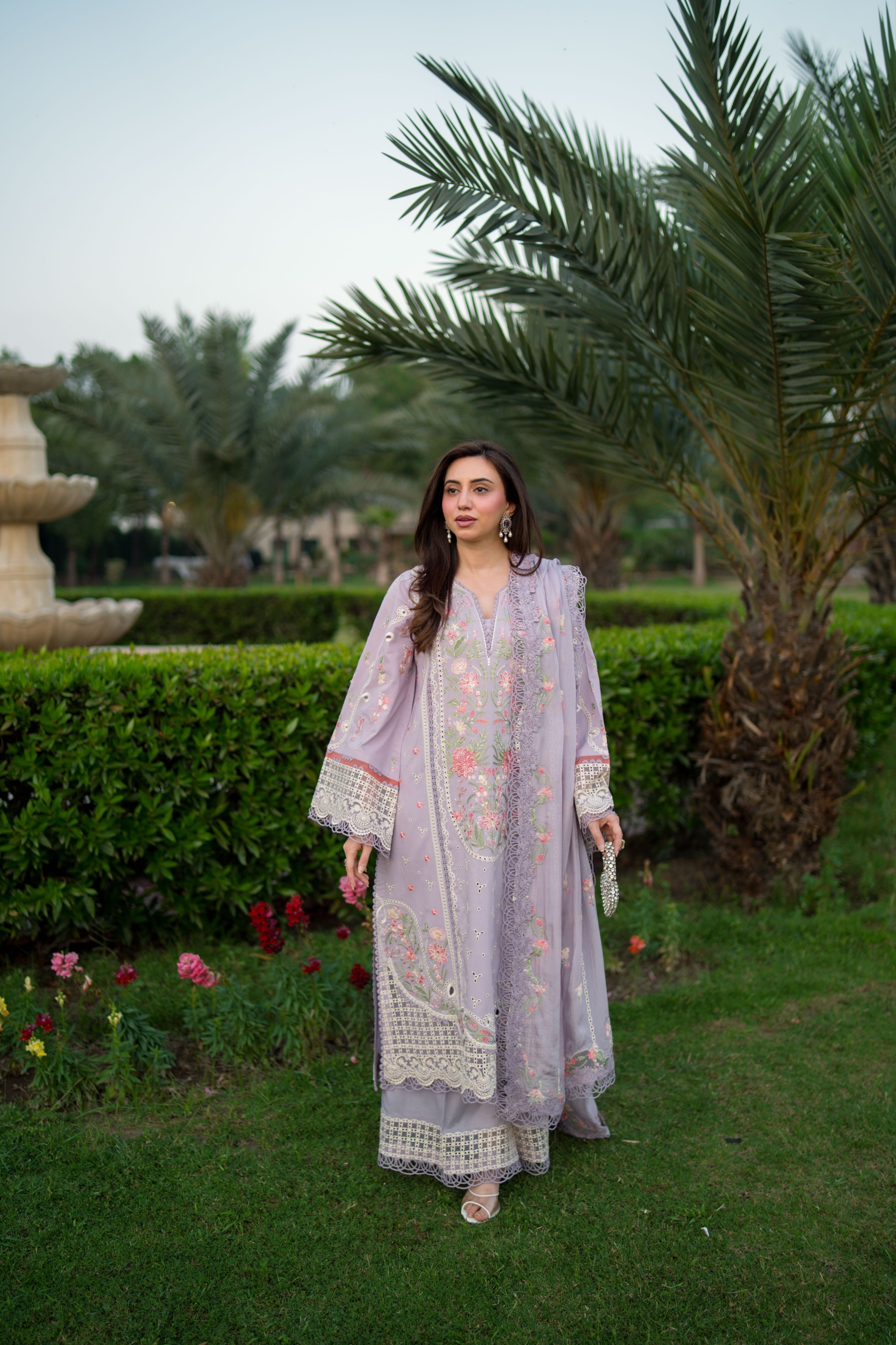 Aneelas Lawn Emb Shirt Trouser 2pc [LUX-26-63] [Dispatch Time 2 Months]