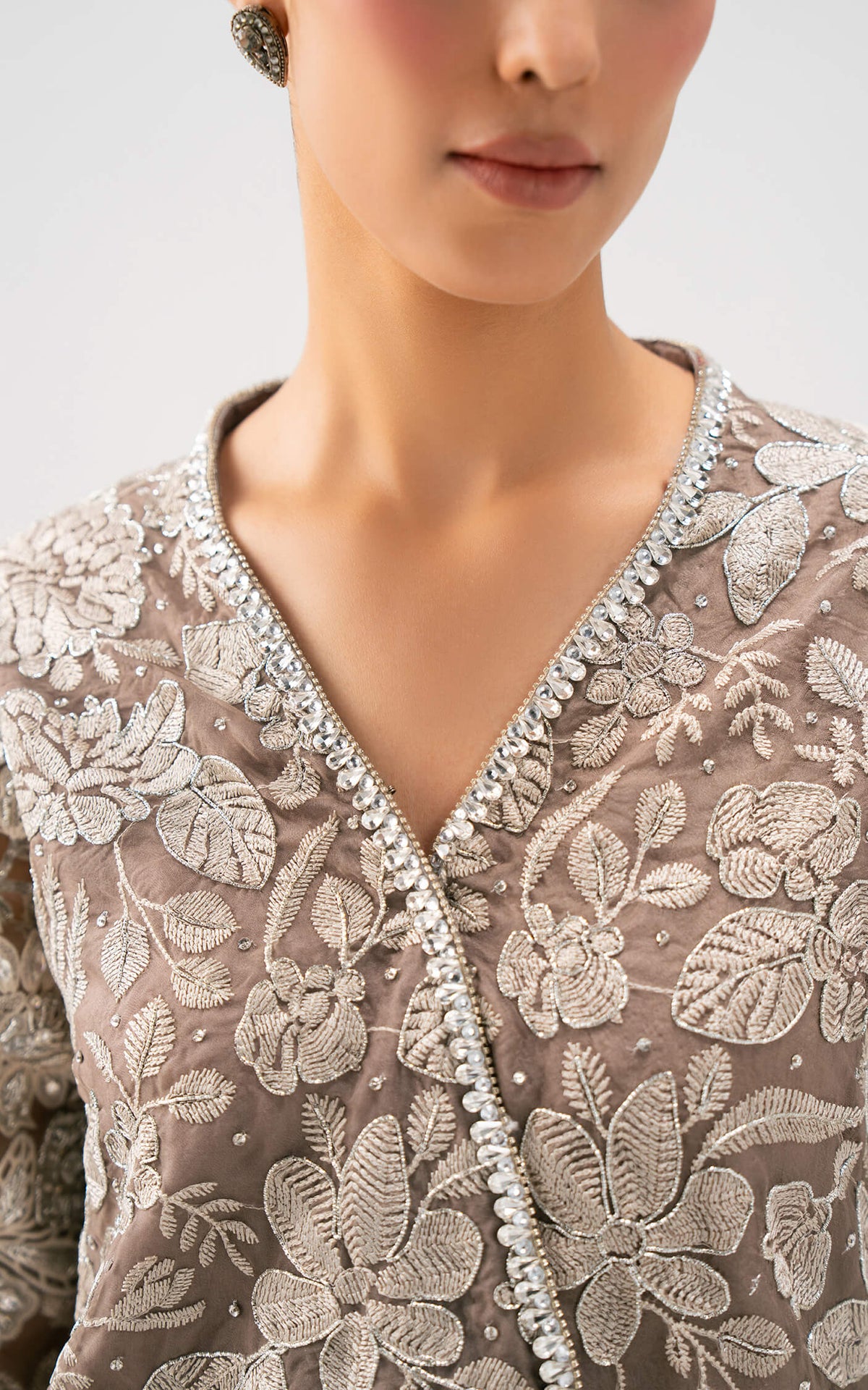 Taupe Bloom Drape Set