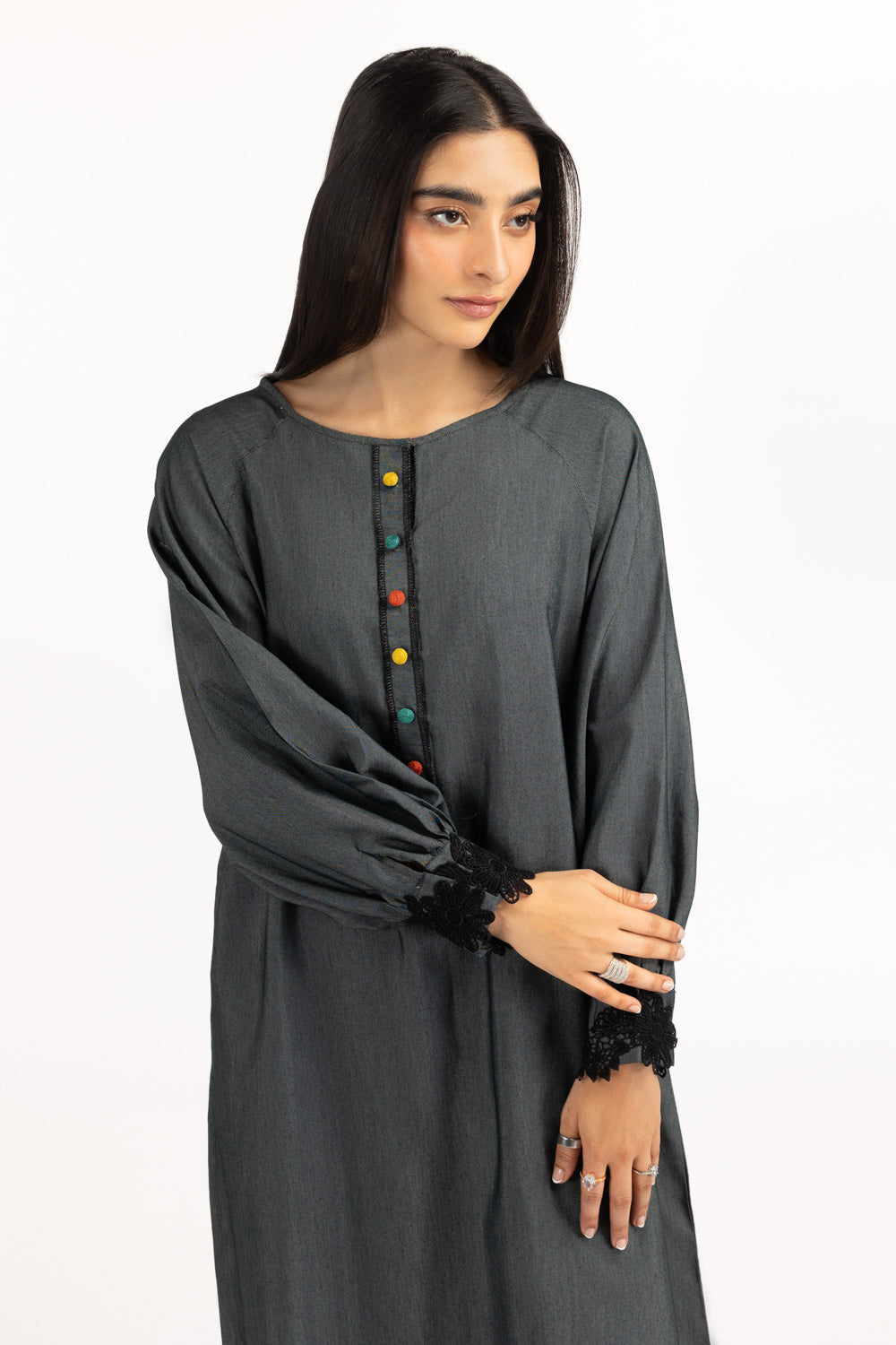 Twill Dyed Embellished Shirt
