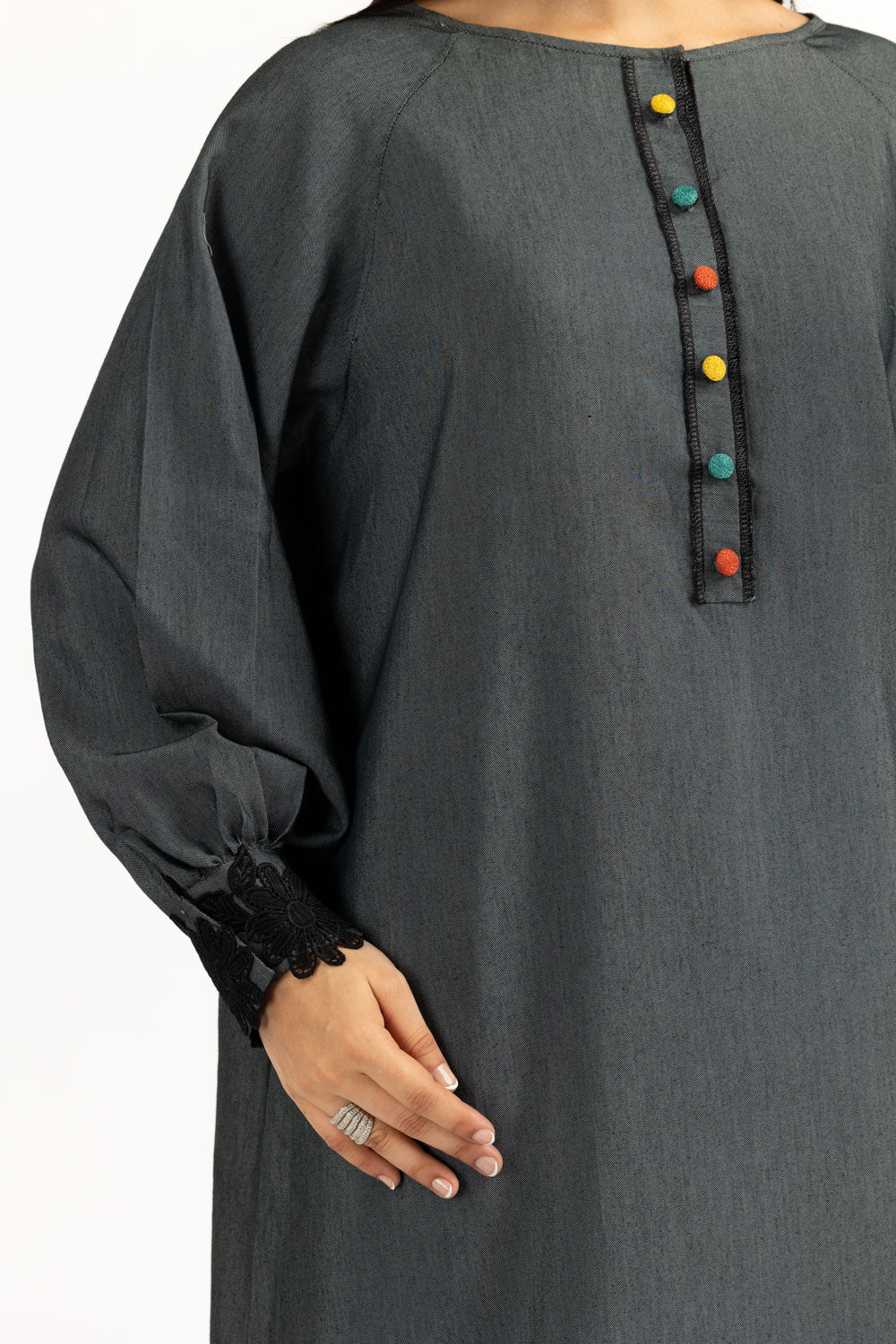 Twill Dyed Embellished Shirt