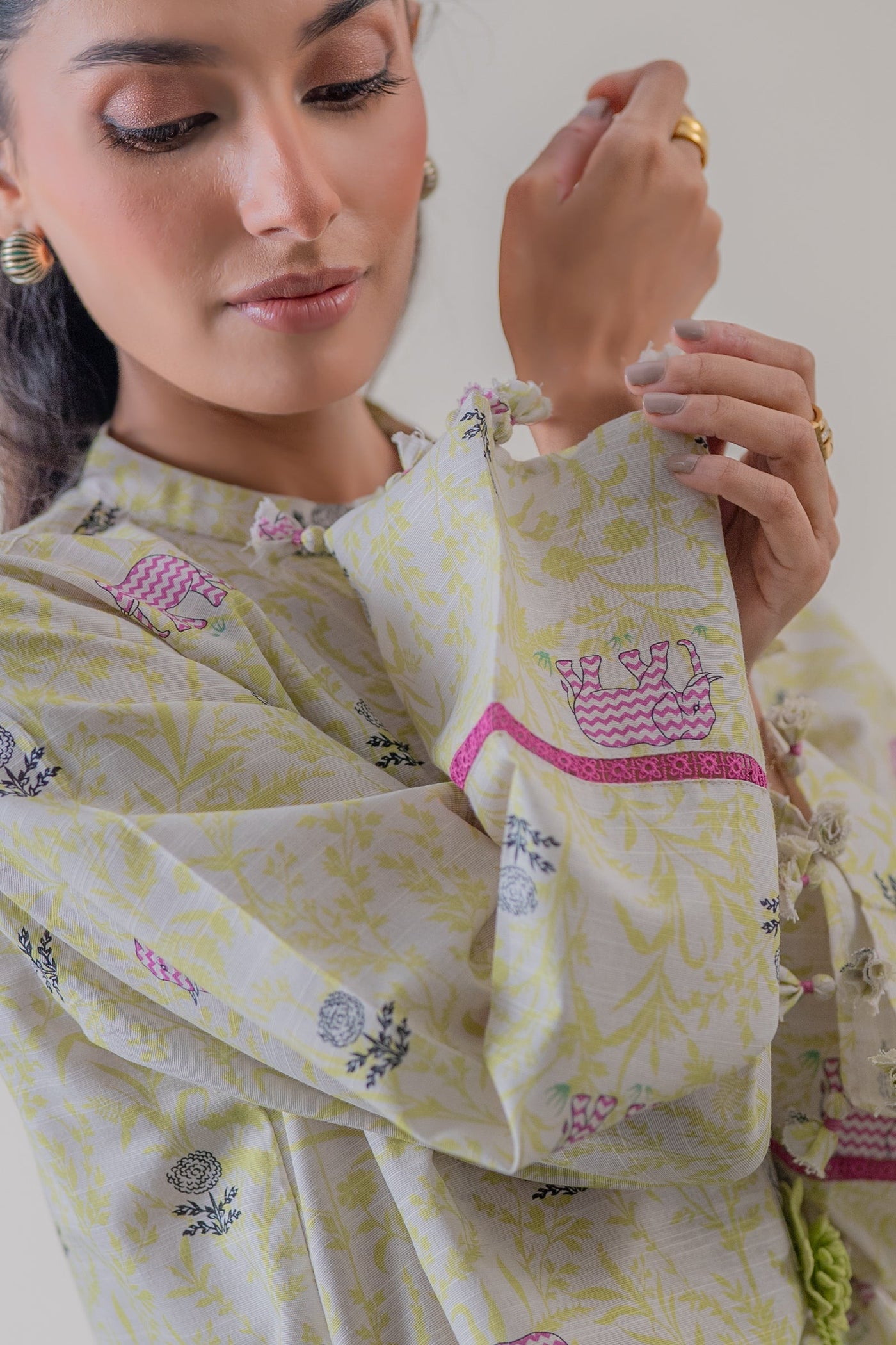 2 Piece Embroidered Organza Suit