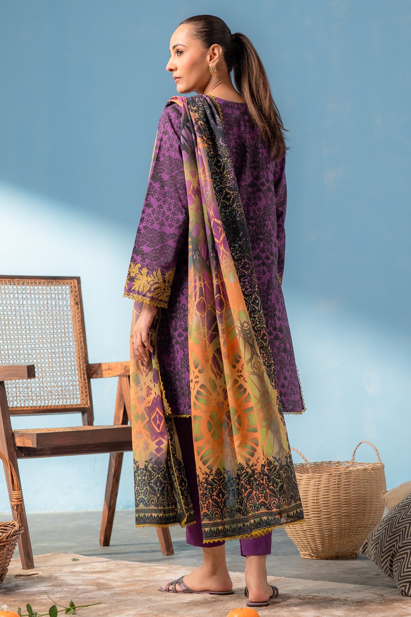 3 Piece Embroidered Net Suit