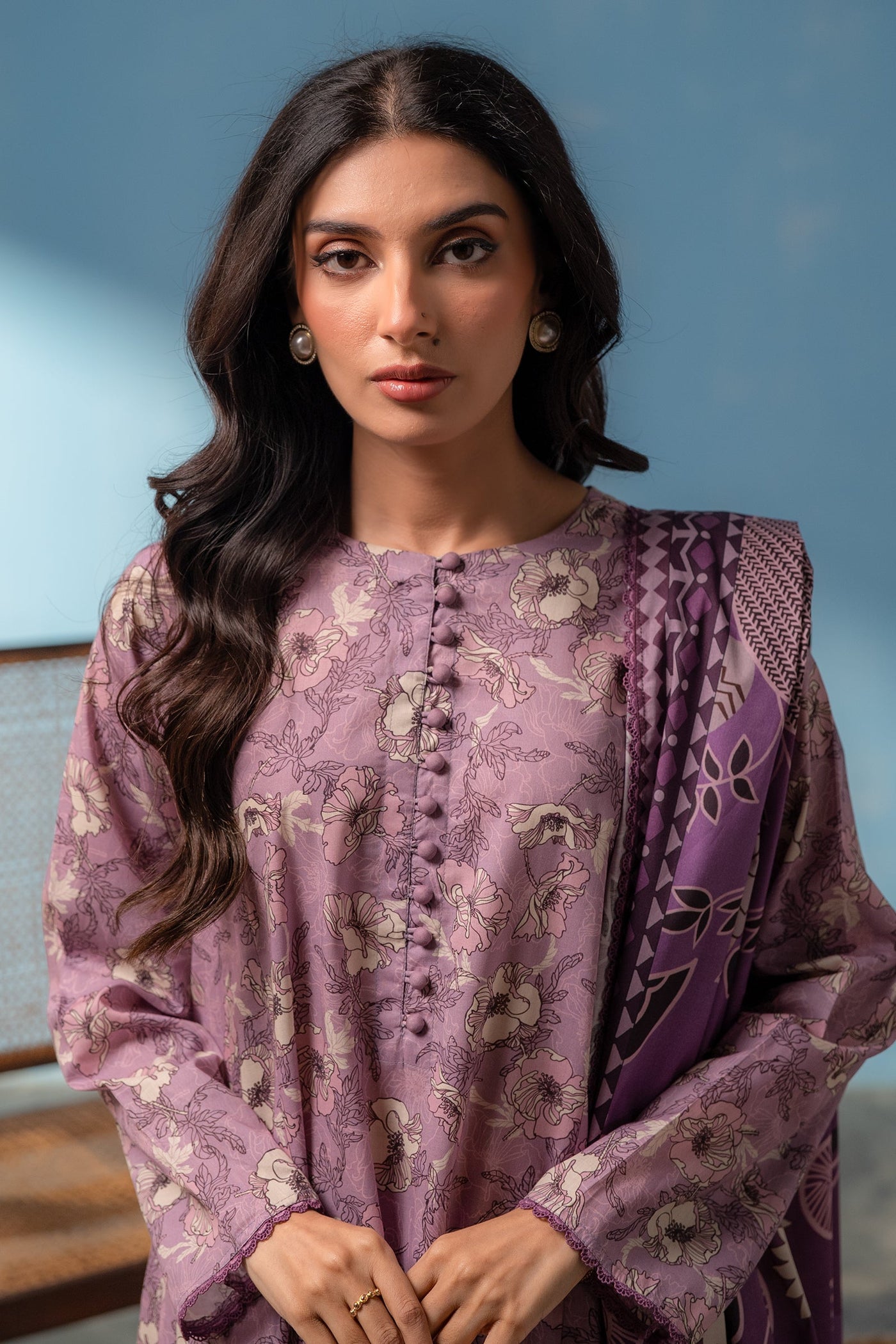 3 Piece Embroidered Dobby Lawn Suit