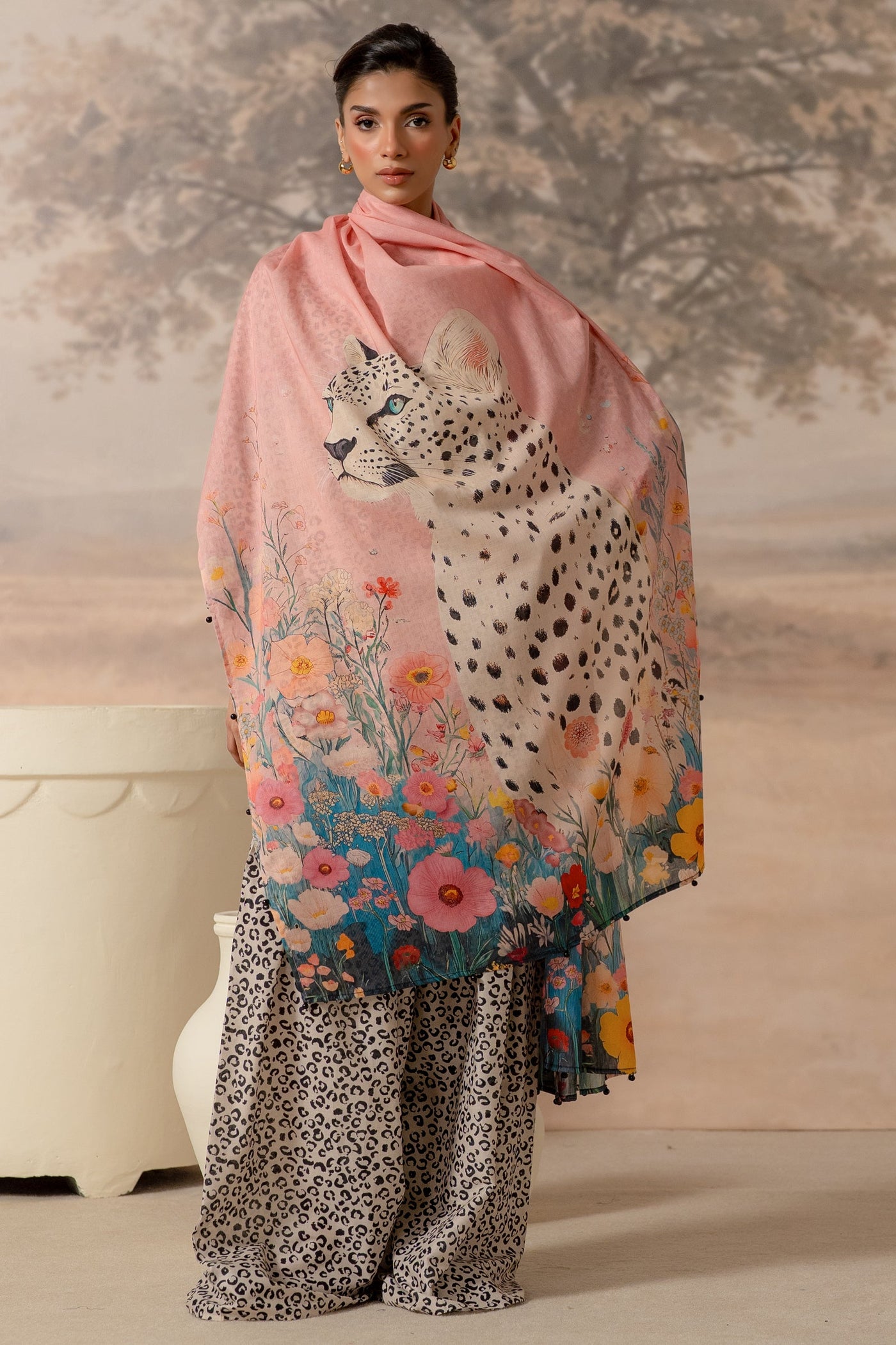 3 Piece Embroidered Chiffon Suit