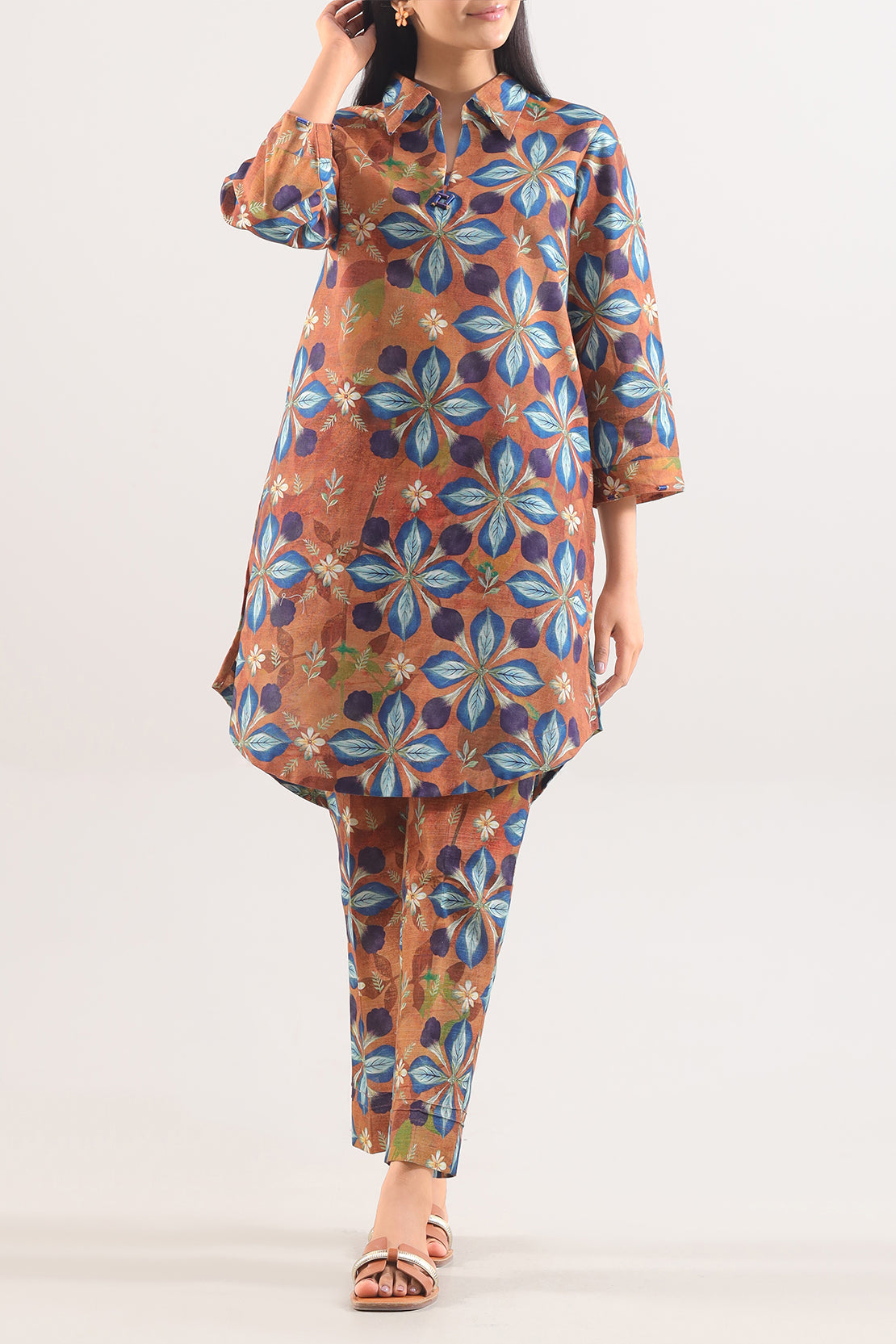 Unstitched Printed Warm Khaddar 2 Piece (Shirt/Trouser)122297