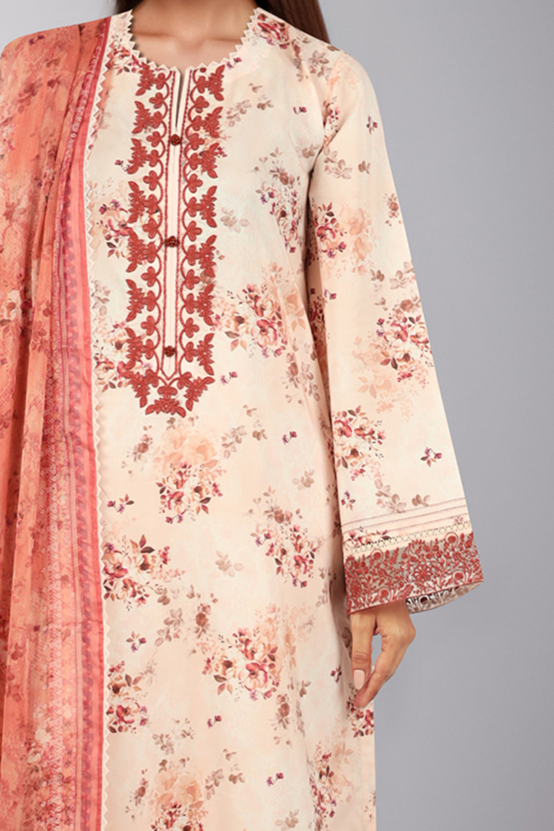 Unstitched Printed Embroidered Lawn 2 Piece (Shirt/Dupatta)58404