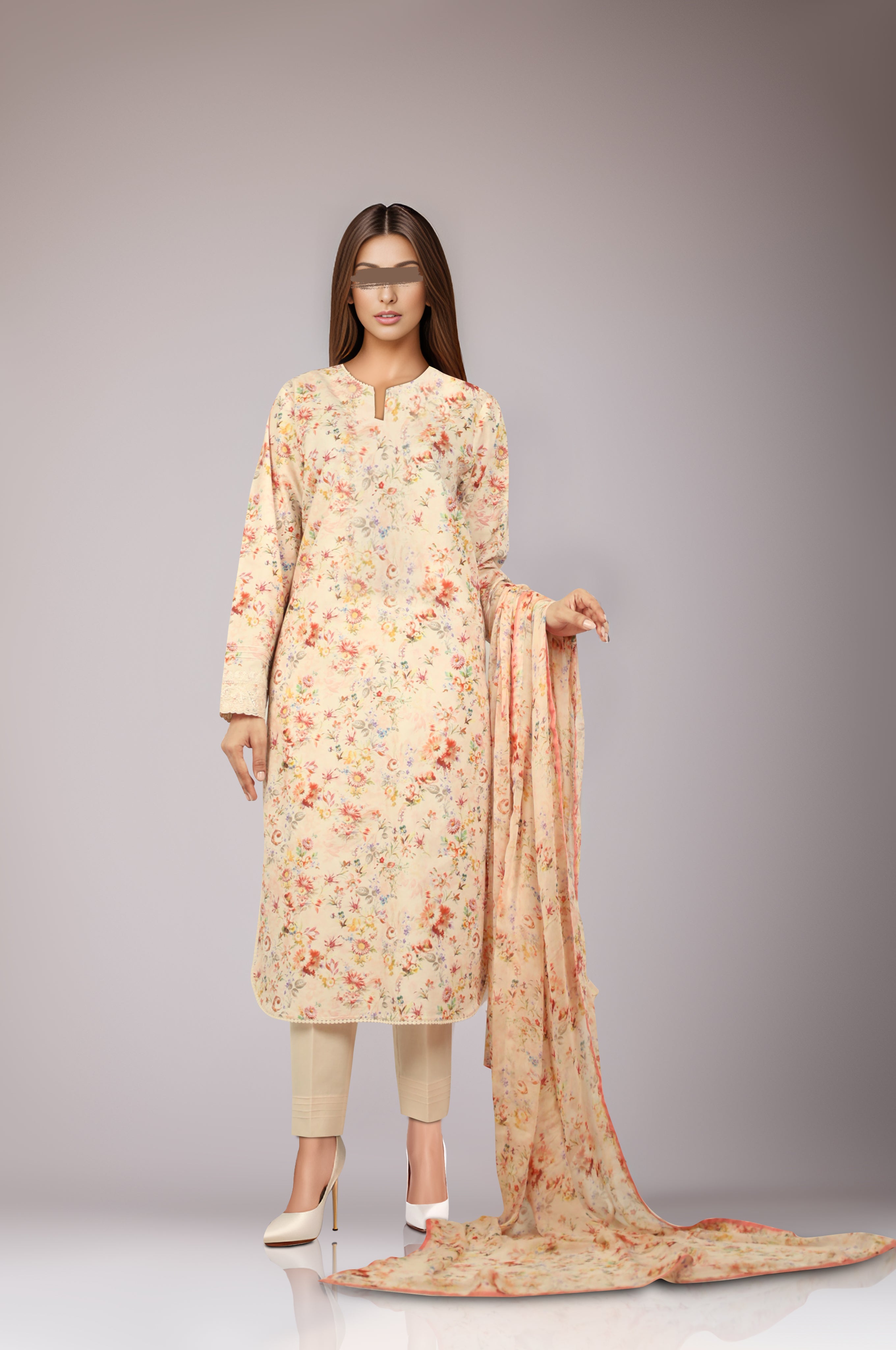 Unstitched Printed Lawn 3 Piece With Chiffon Dupatta59200