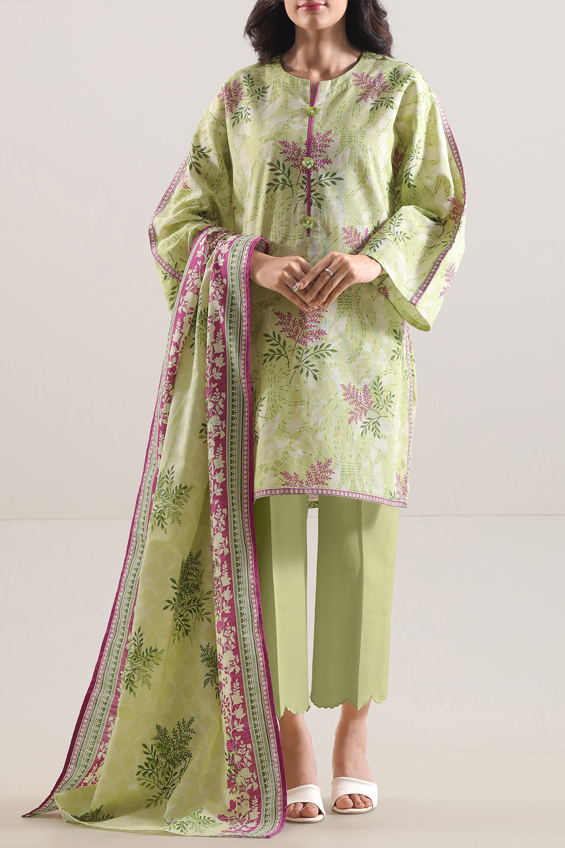Unstitched Printed Cotton Khaddar 3 Piece114071