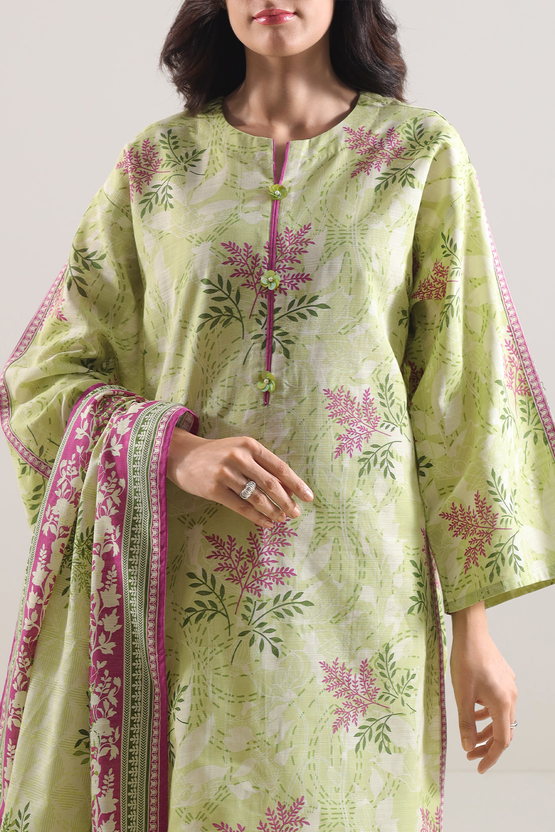 Unstitched Printed Cotton Khaddar 3 Piece114071